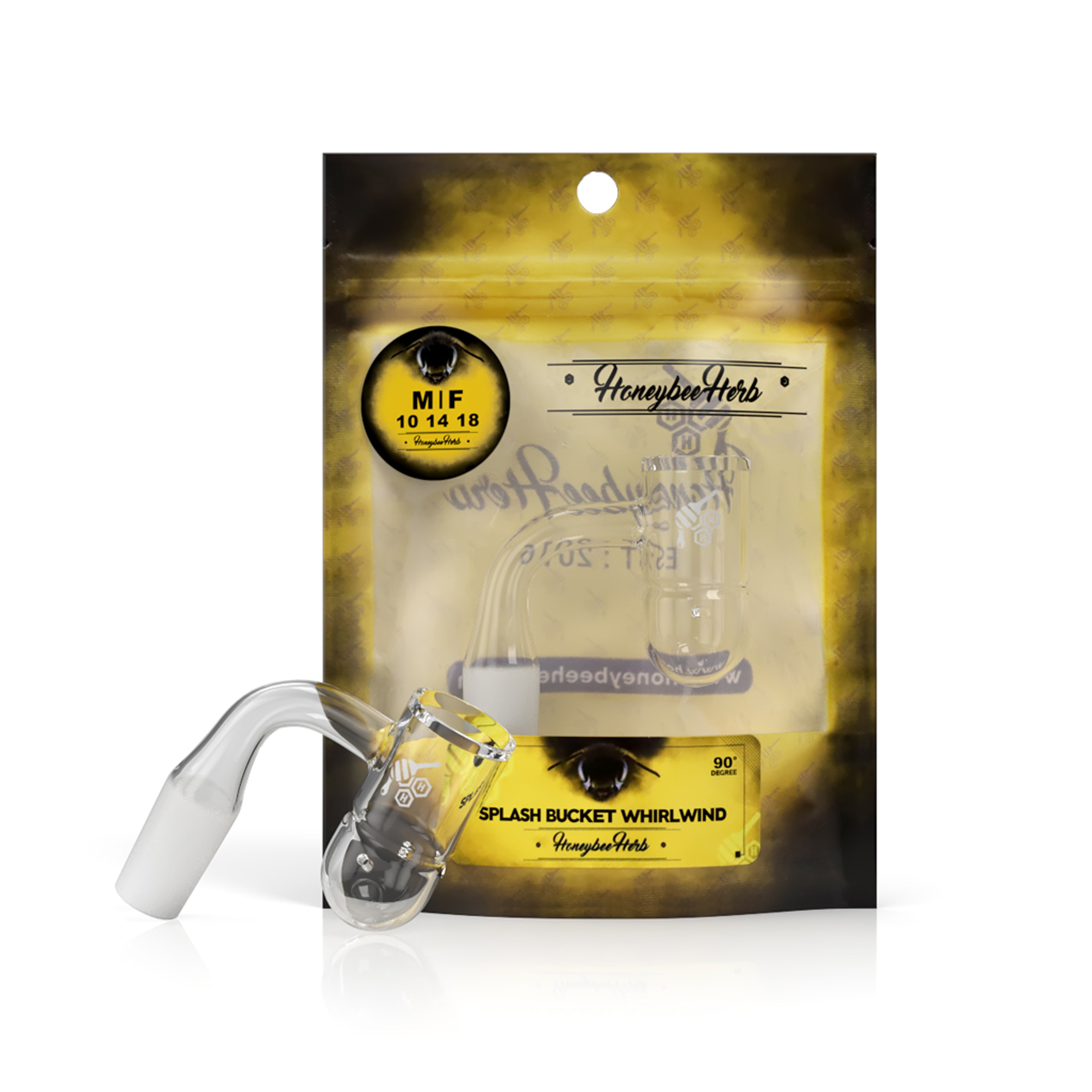 SPLASH BUCKET WHIRLWIND QUARTZ BANGER - 90° DEGREE | YL image 0