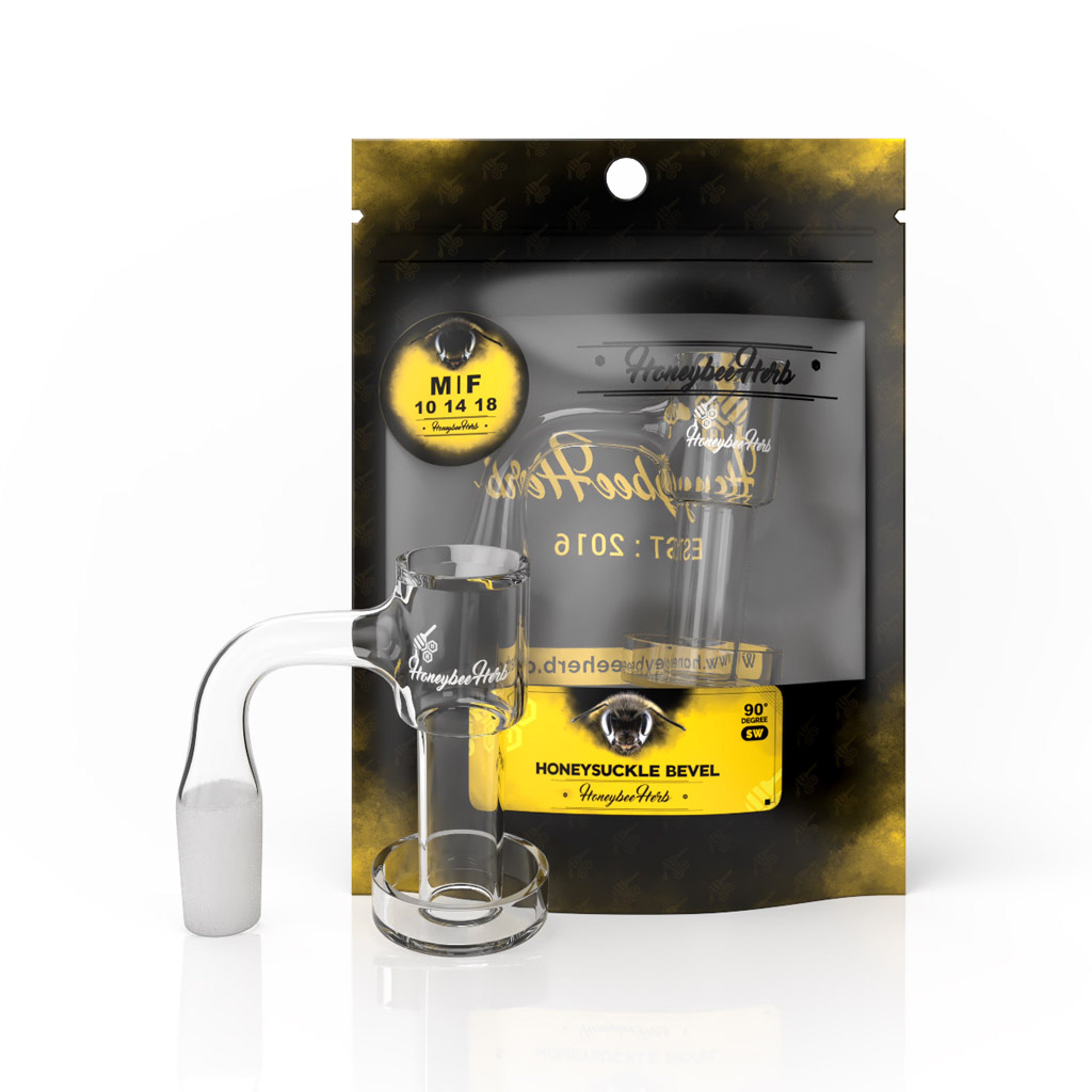 HONEYSUCKLE BEVEL QUARTZ BANGER - 90° DEGREE | BL image 0