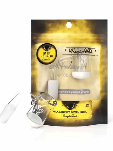 Preview pic of HONEY & MILK BEVEL BOWL QUARTZ BANGER - 90° DEGREE | YL