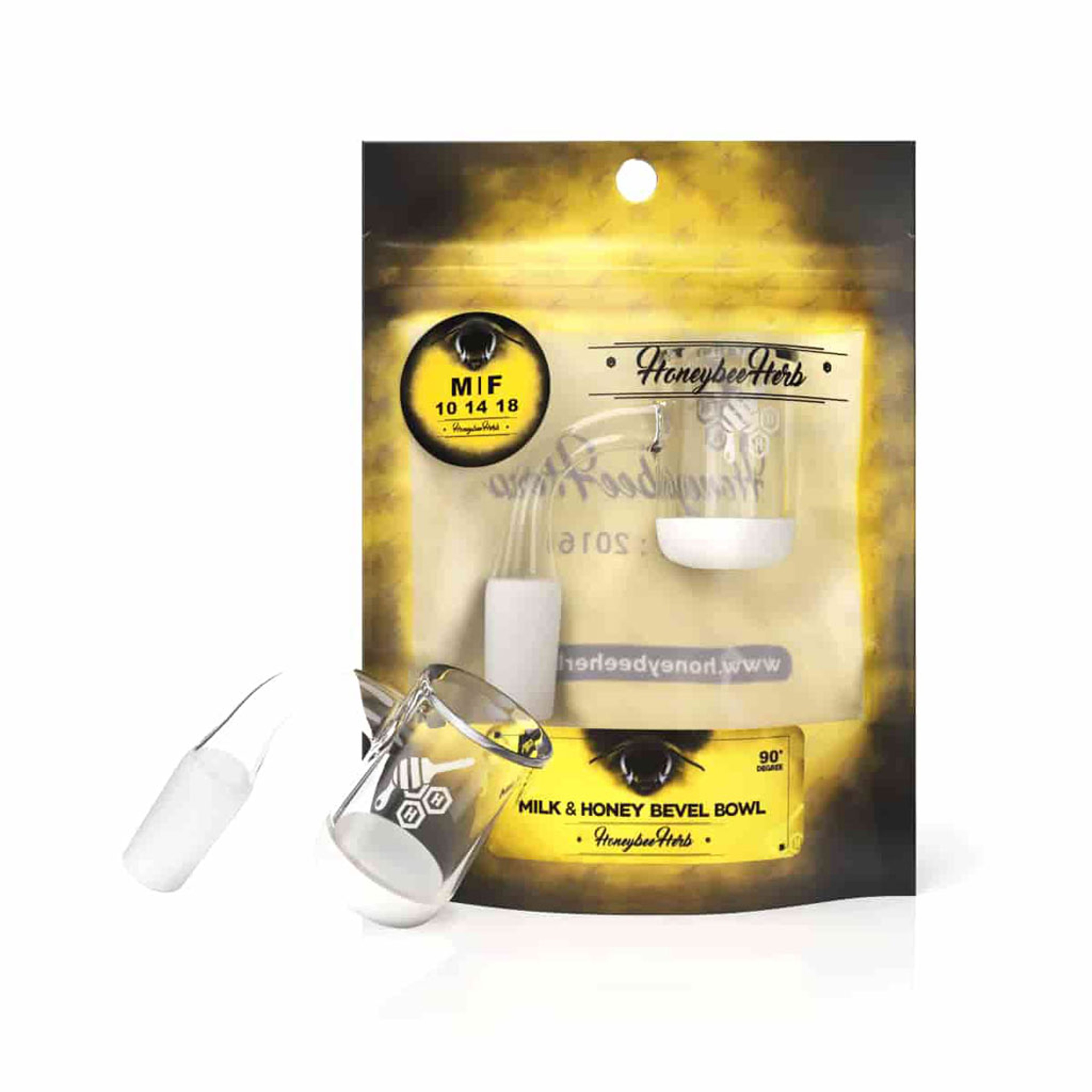 HONEY & MILK BEVEL BOWL QUARTZ BANGER - 90° DEGREE | YL image 0