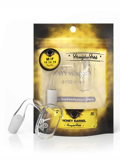 Preview pic of HONEY BARREL QUARTZ BANGER - 90° DEGREE | YL