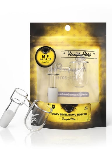 Preview pic of HONEY BEVEL BOWL SIDECAR QUARTZ BANGER - 90° DEGREE | YL