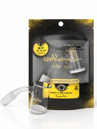 Preview pic of HONEY & MILK BEVEL QUARTZ BANGER - 45° DEGREE | BL