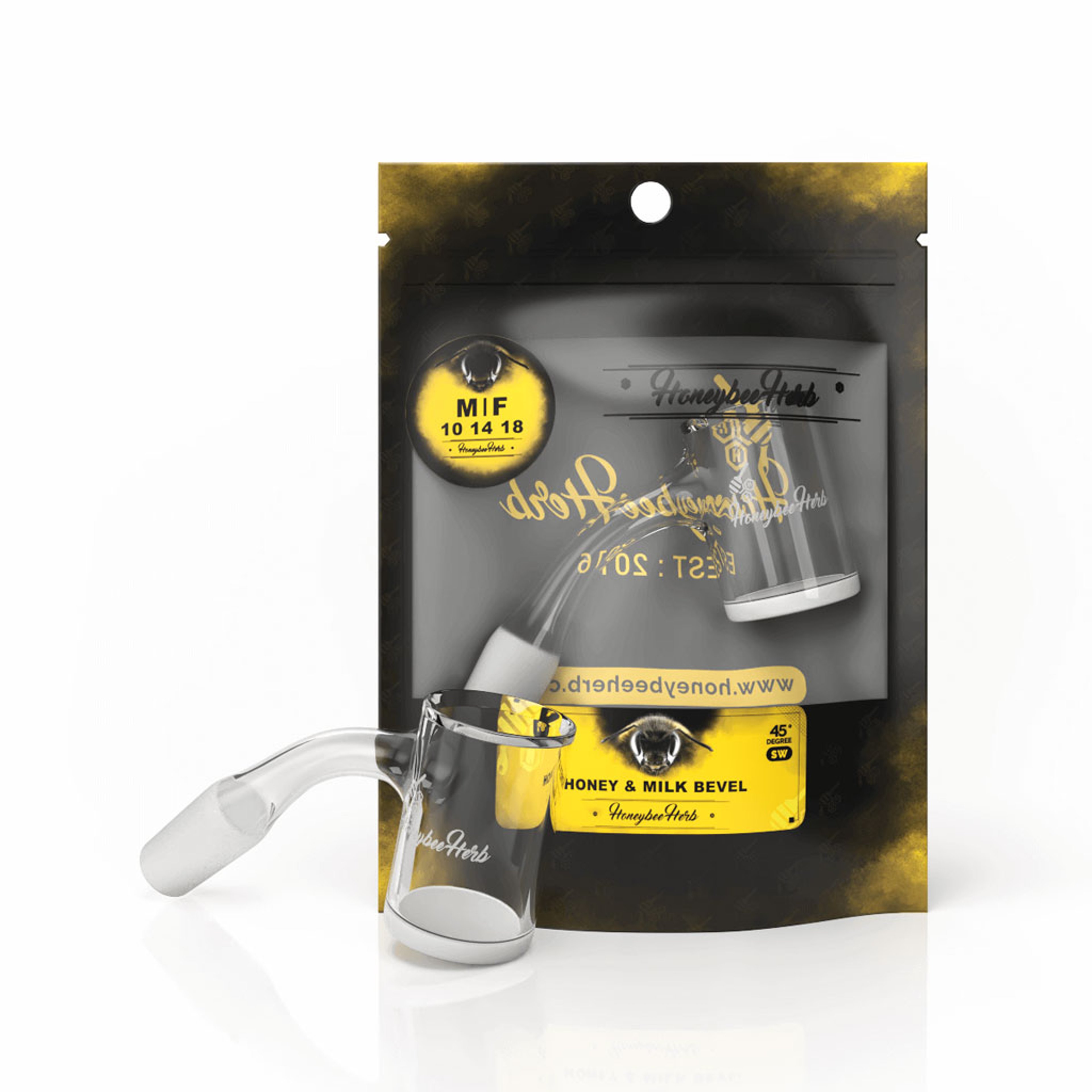 HONEY & MILK BEVEL QUARTZ BANGER - 45° DEGREE | BL image 0