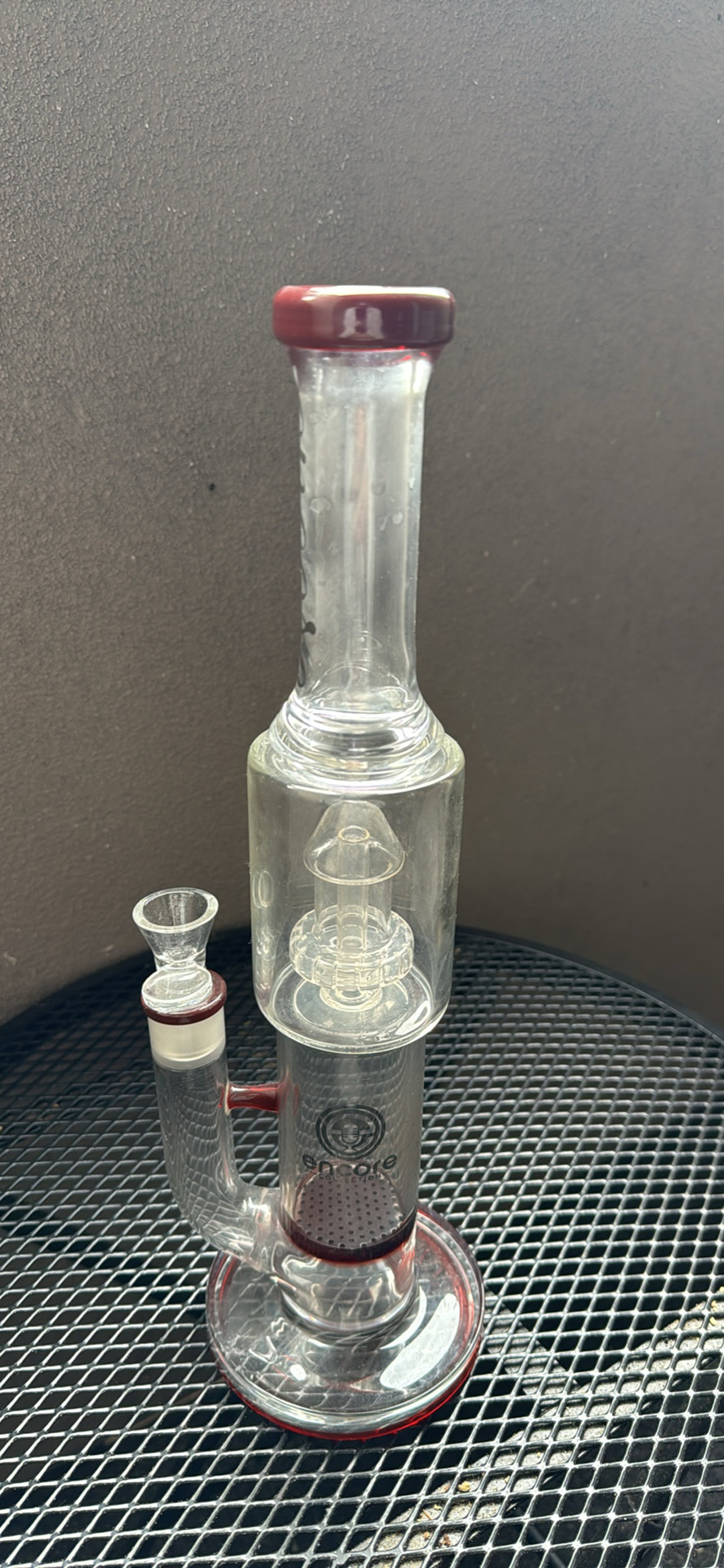 Encore Straight Tube Bong with Red Accent image 0