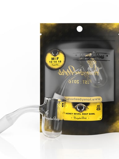 Preview pic of HONEY BEVEL DEEP BOWL QUARTZ BANGER - 45° DEGREE | BL