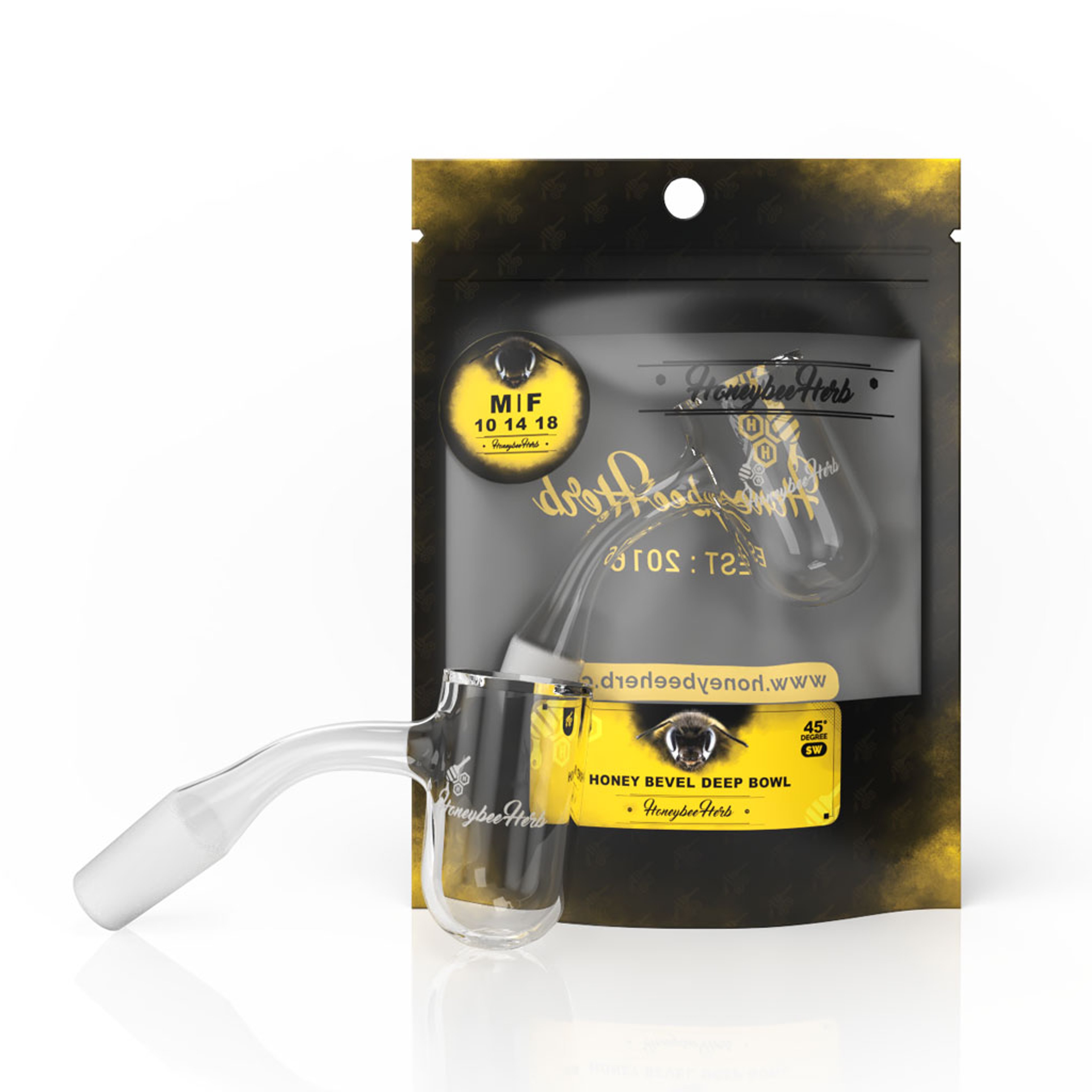 HONEY BEVEL DEEP BOWL QUARTZ BANGER - 45° DEGREE | BL image 0