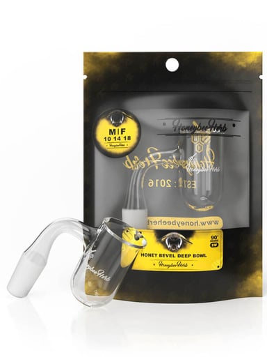 Preview pic of HONEY BEVEL DEEP BOWL QUARTZ BANGER - 90° DEGREE | BL