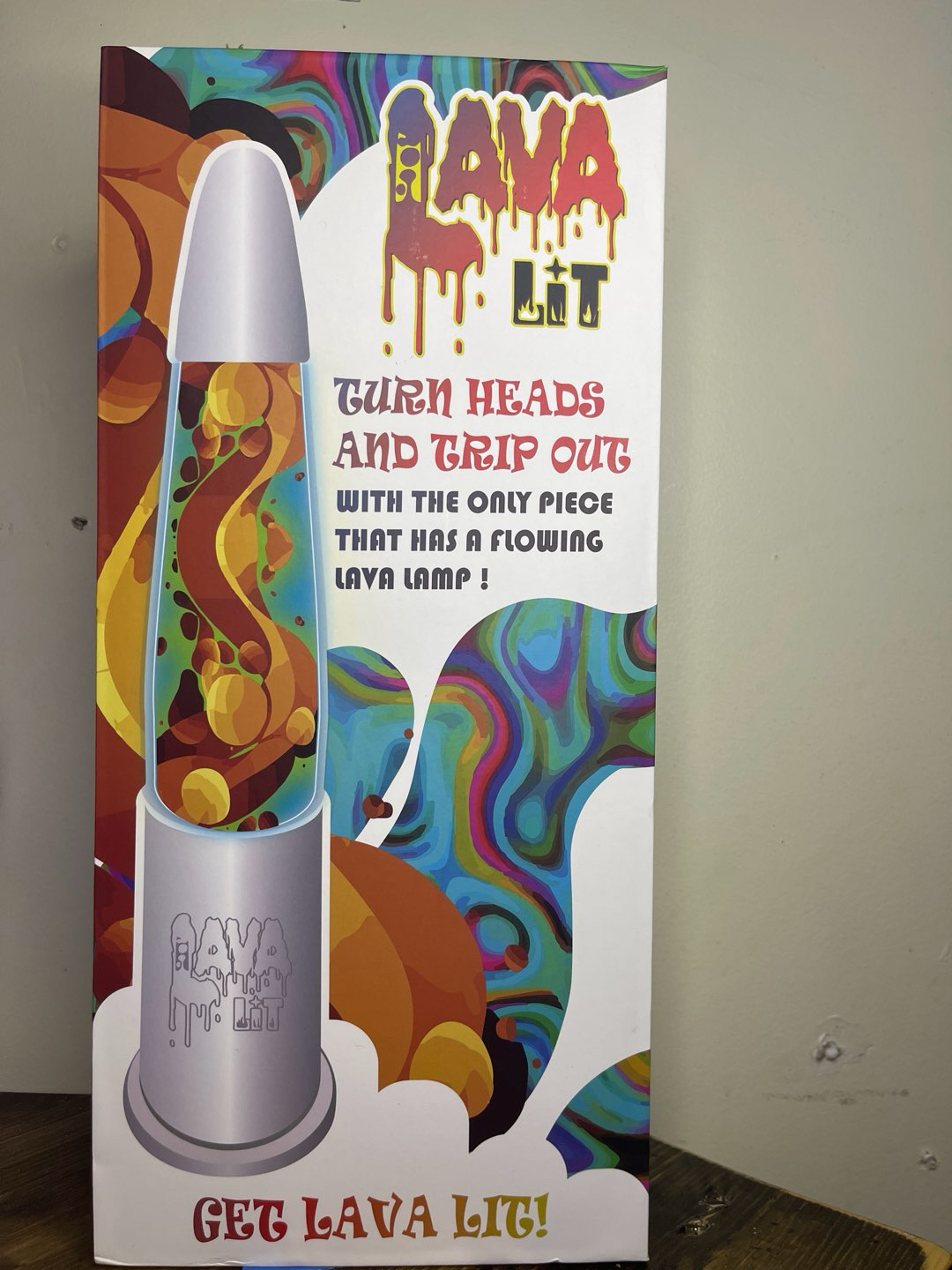 Preview pic of “Lava Lit” LED lit silicone lava lamp-bong- grey/green