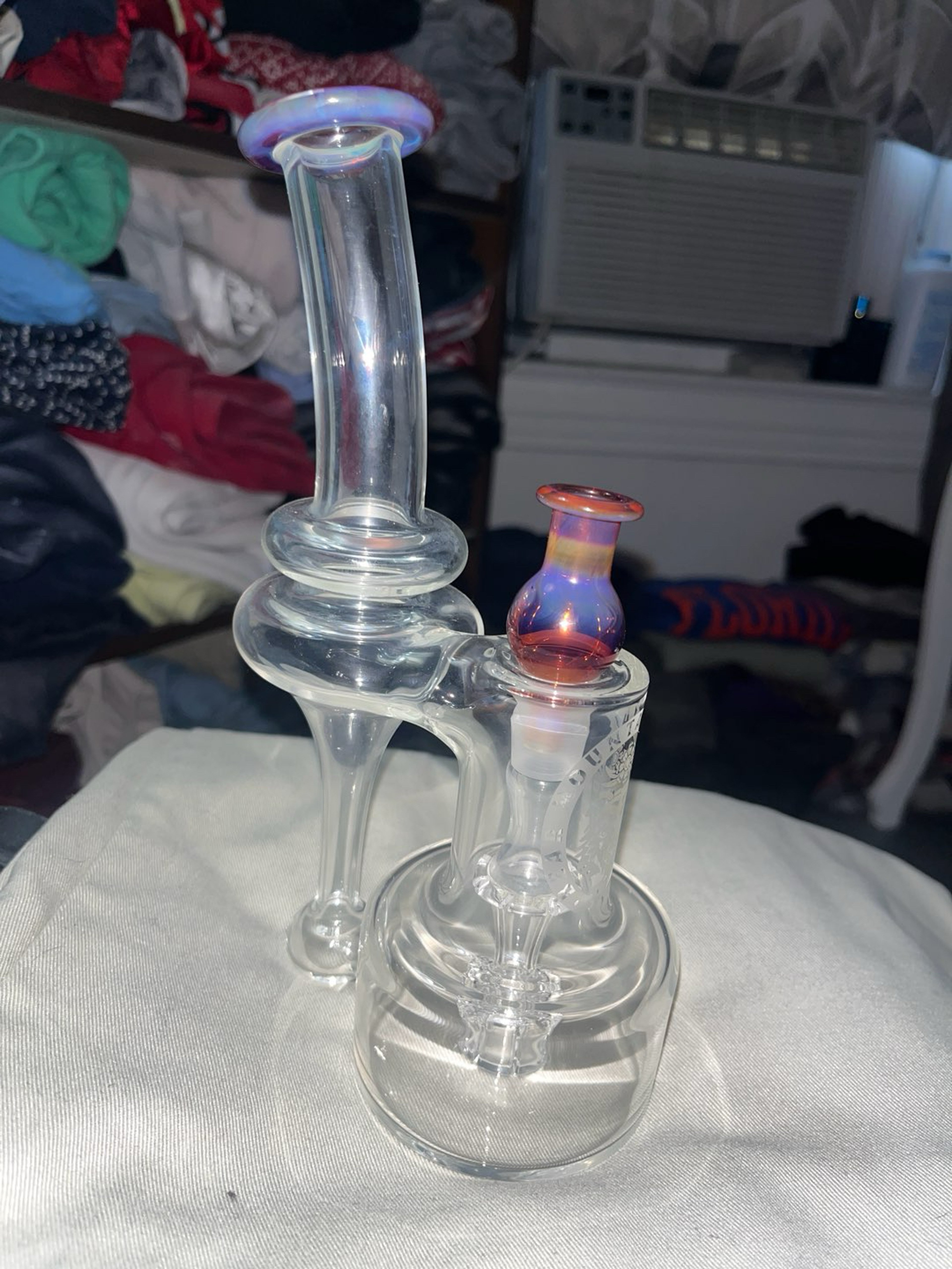 Preview pic of 2022 BMS 14mm DD rbr w/ Amber Purple lip wrap & carb cap