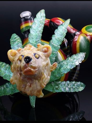 Preview pic of Large Dichroic Rasta Bear Rig