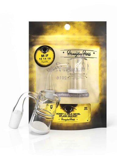 Preview pic of HONEY & MILK BEVEL SPLASH BUCKET QUARTZ BANGER - 90° DEGREE | YL