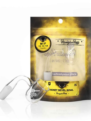 Preview pic of HONEY BEVEL BOWL QUARTZ BANGER - 90° DEGREE | YL