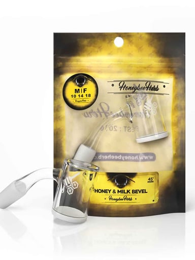 Preview pic of HONEY & MILK BEVEL QUARTZ BANGER - 45° DEGREE | YL