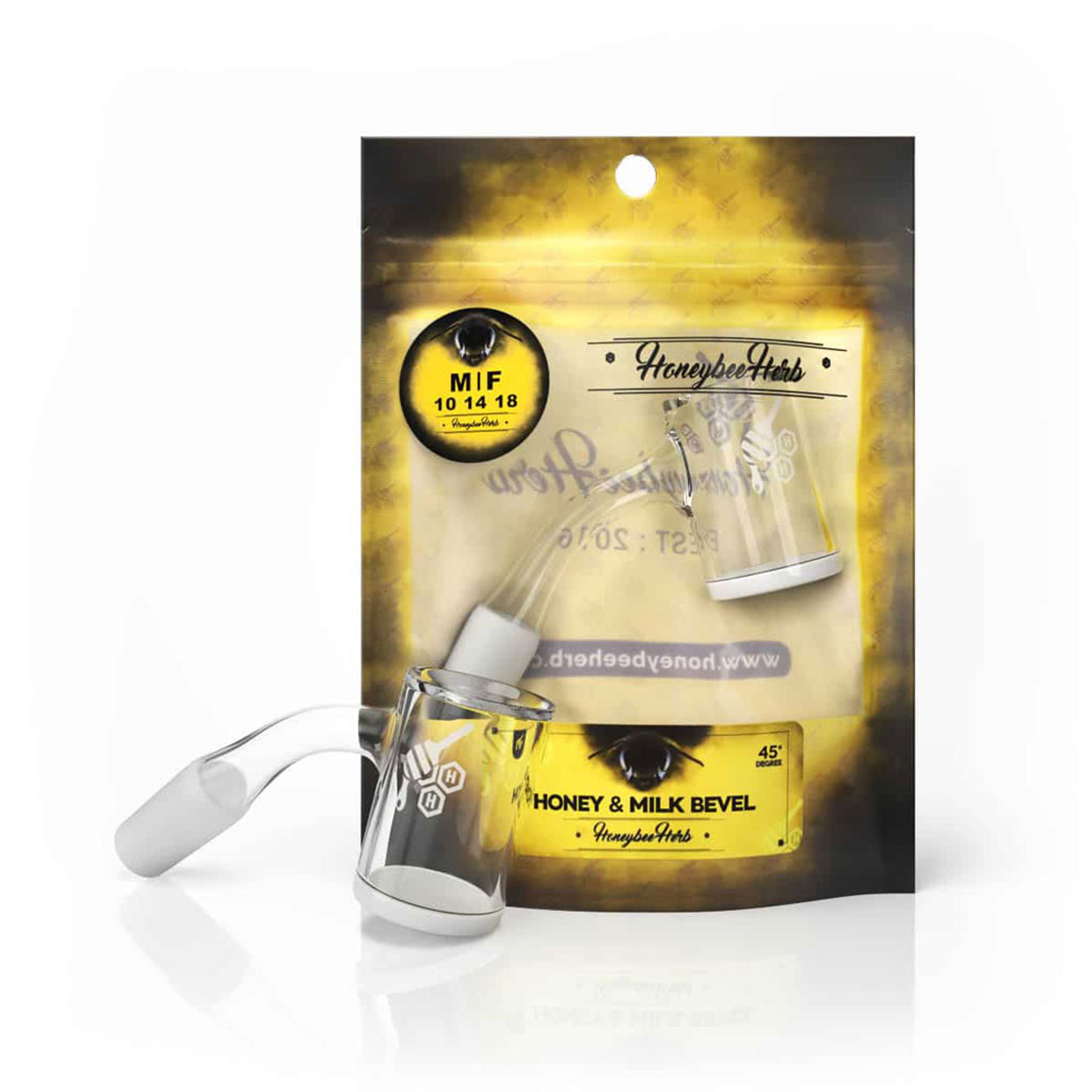 Preview pic of HONEY & MILK BEVEL QUARTZ BANGER - 45° DEGREE | YL