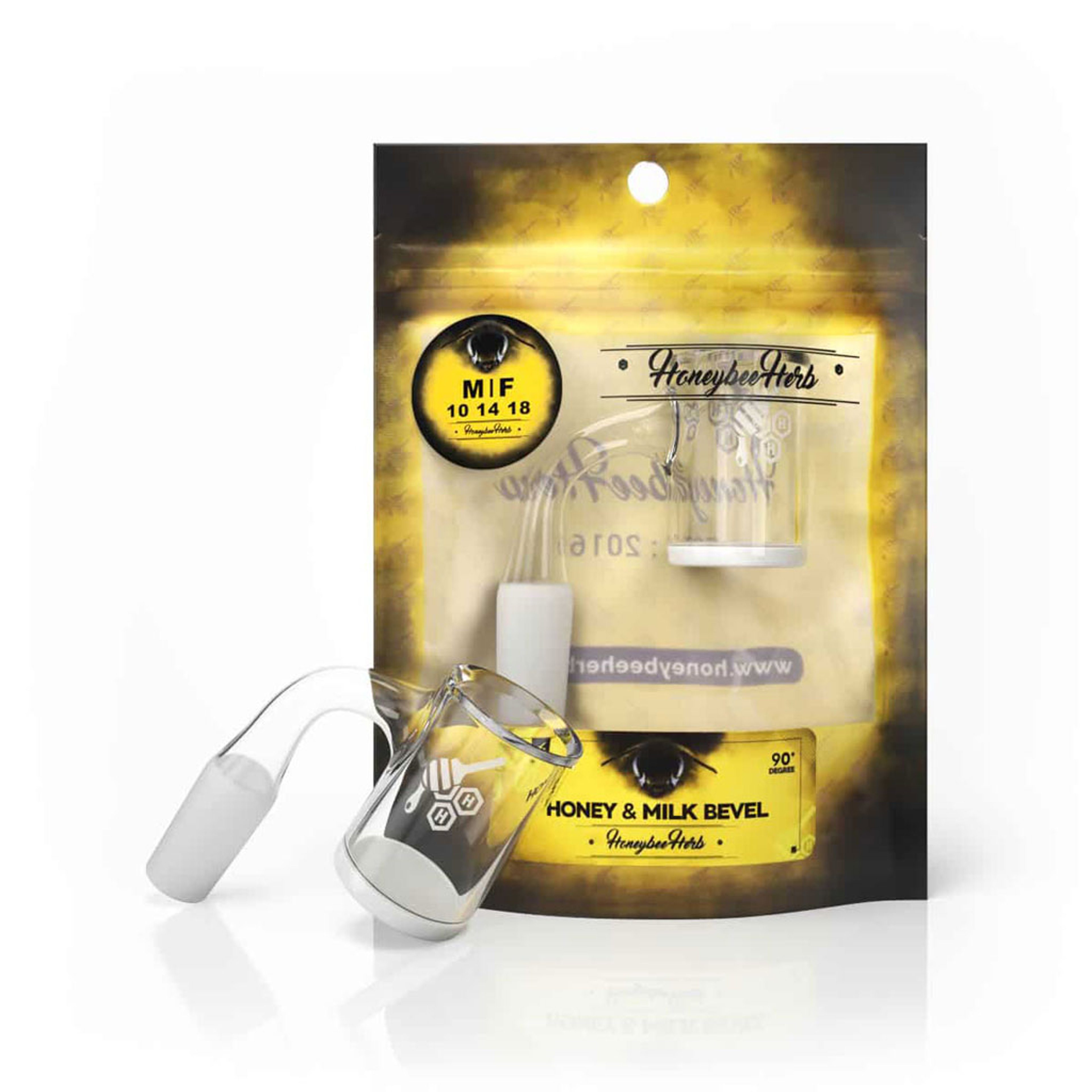 HONEY & MILK BEVEL QUARTZ BANGER - 90° DEGREE | YL image 0