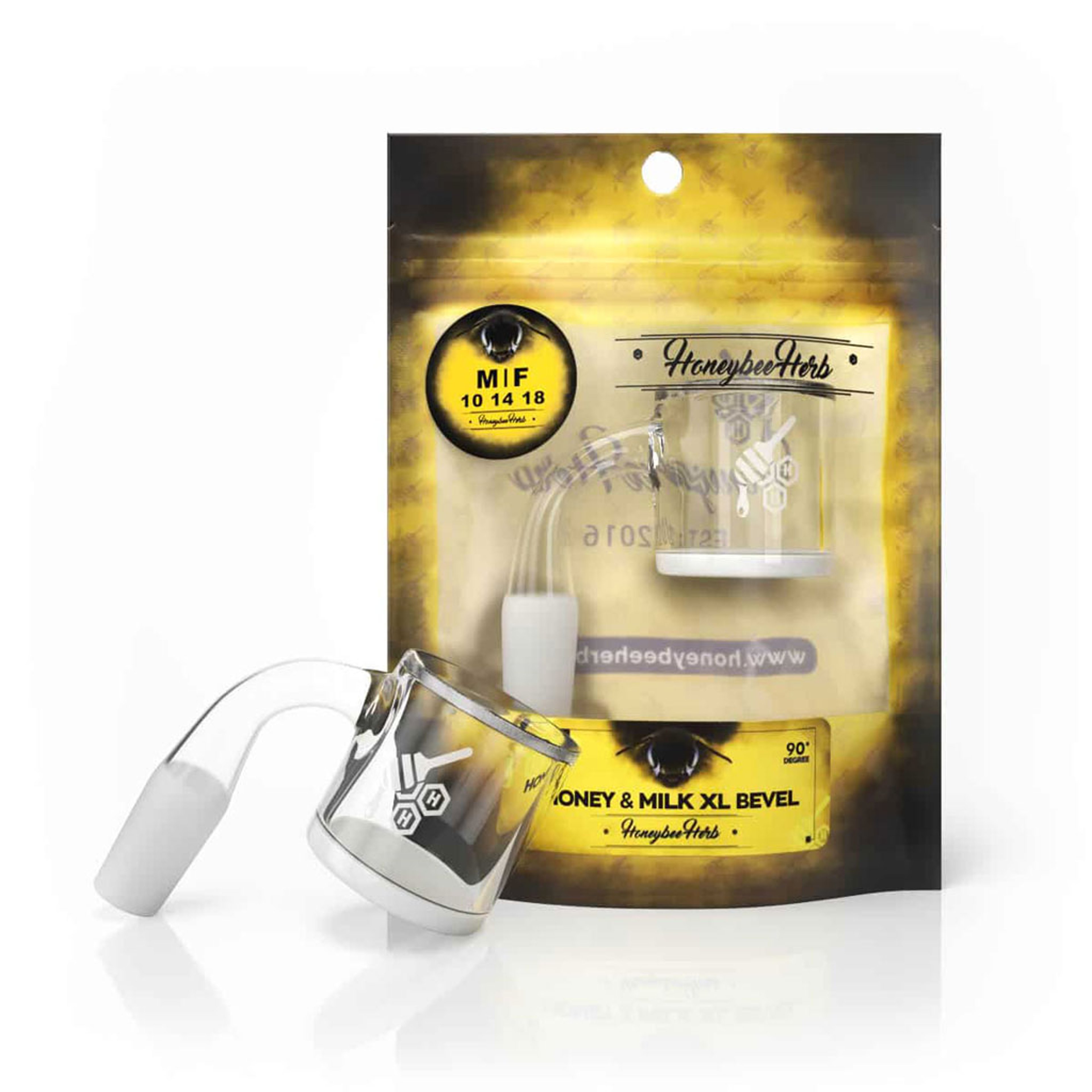 HONEY & MILK XL BEVEL QUARTZ BANGER - 90° DEGREE | YL image 0