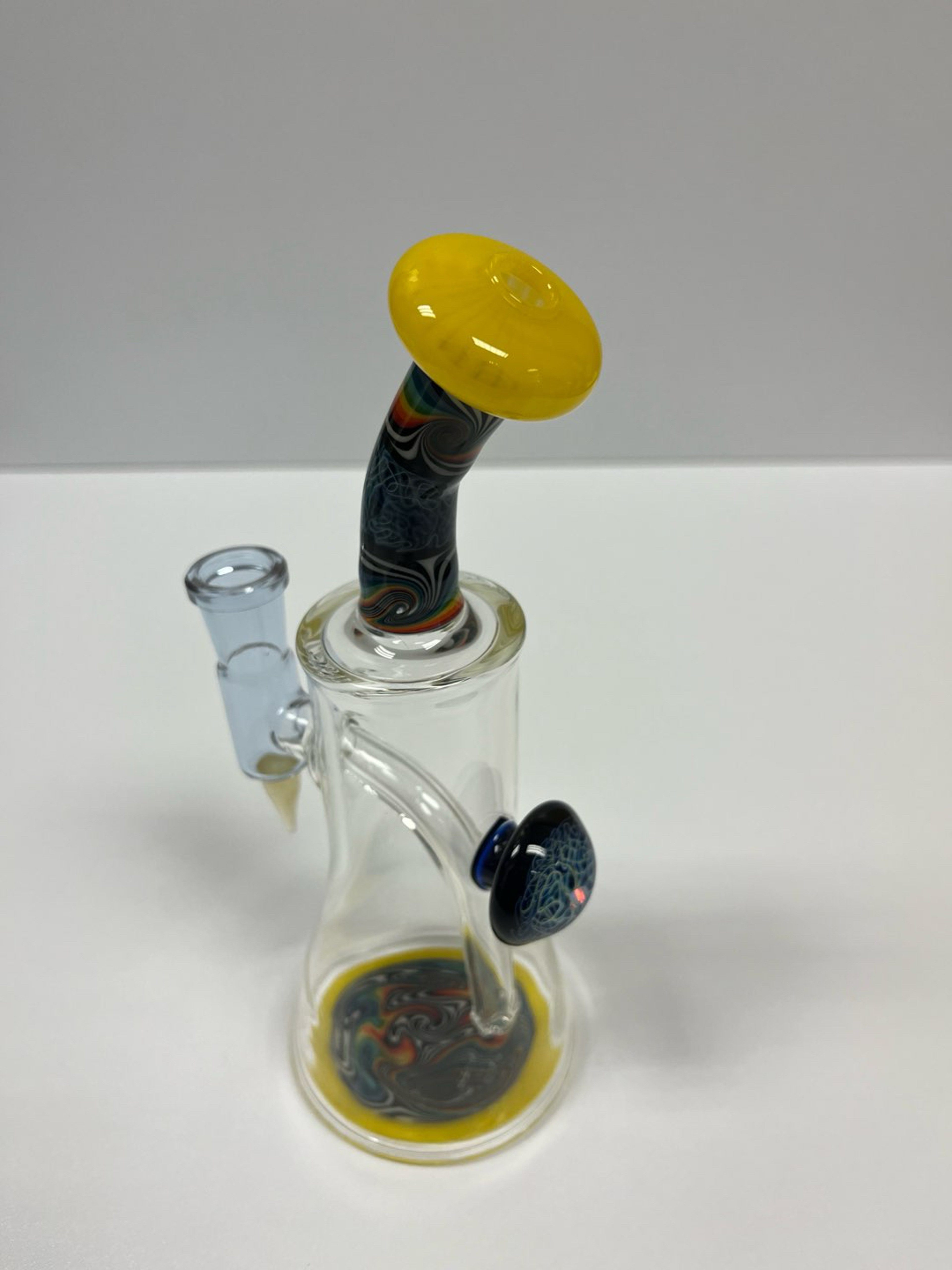 Preview pic of Chuck B Glass with bent neck opal and lots of work 14mm 90 brand new asking $195 after discount