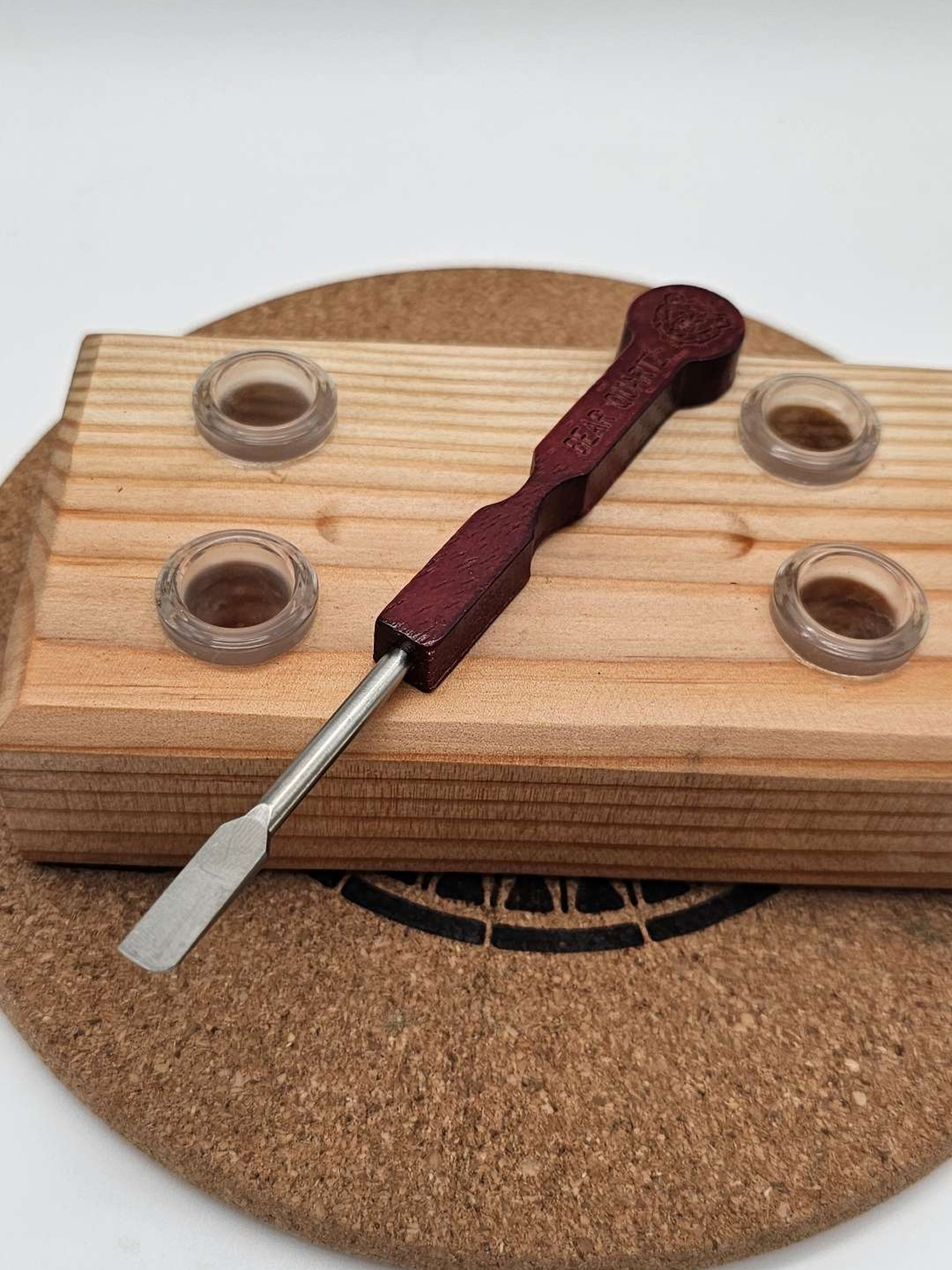 Preview pic of Bear quartz wooden dab tool