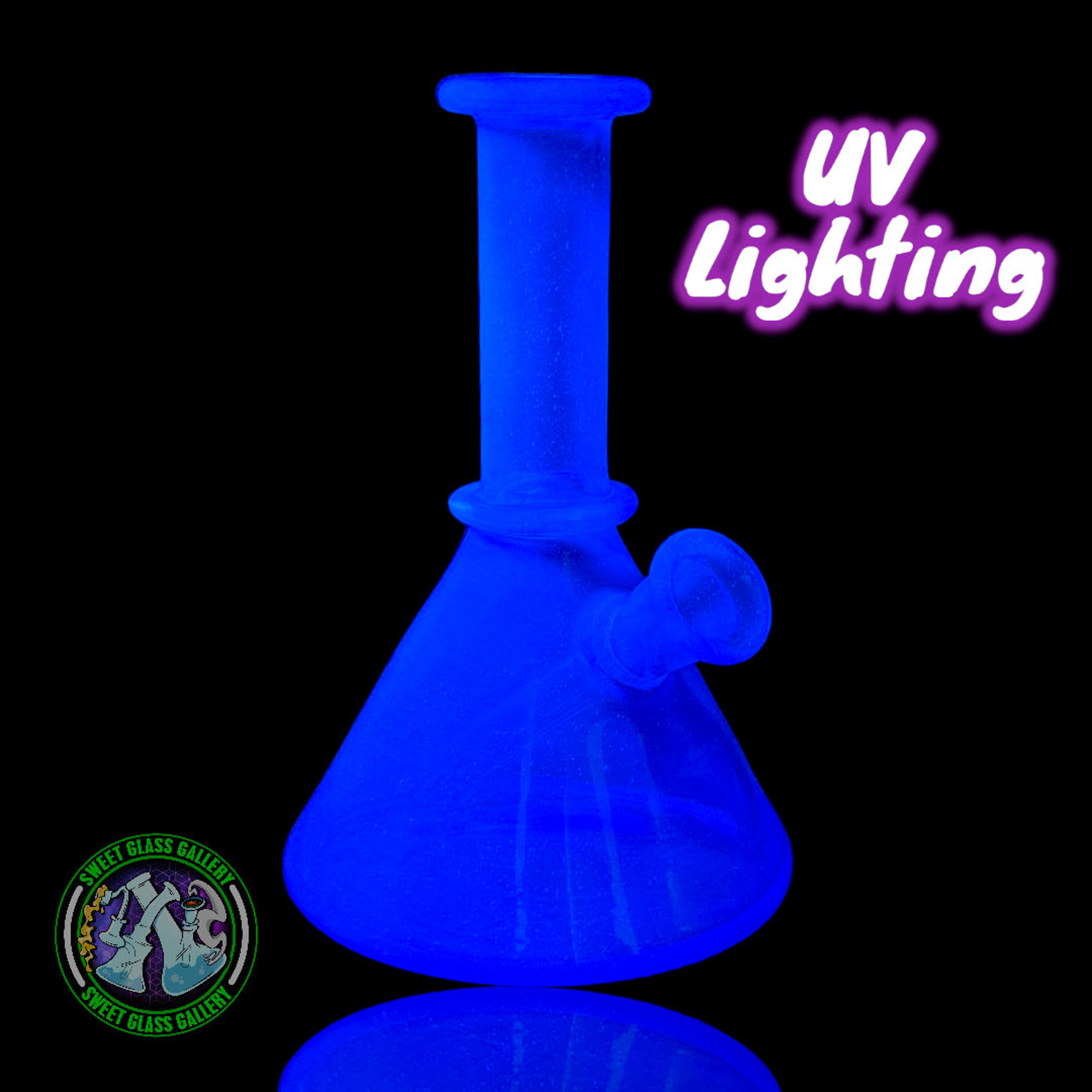 Preview pic of Selko Glass - Shreddy Flask Mini Beaker Rig #1 (Atomic Stardust UV)