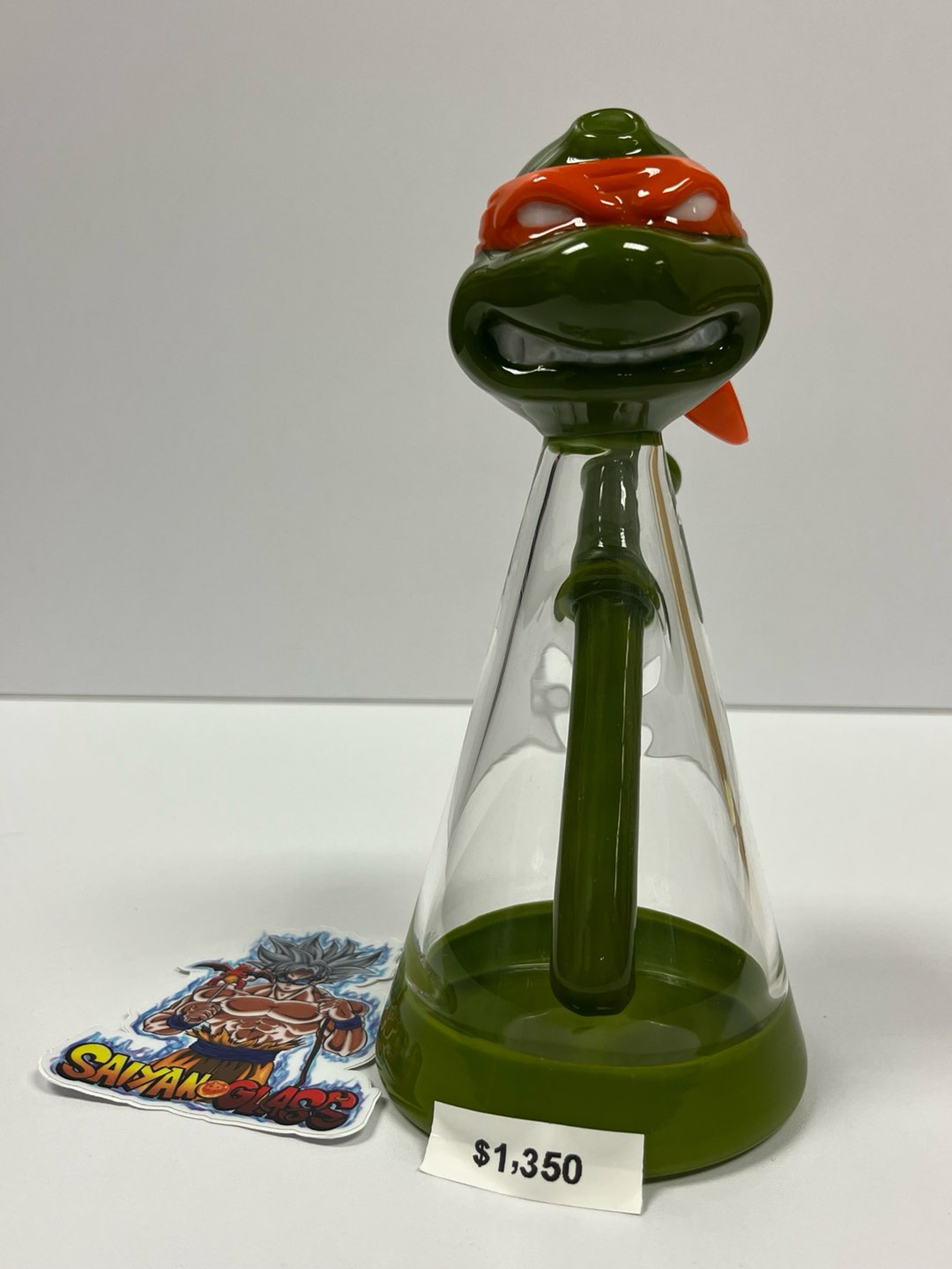 Preview pic of Saiyan Glass Michelangelo TMNT rig jammer 14mm 45