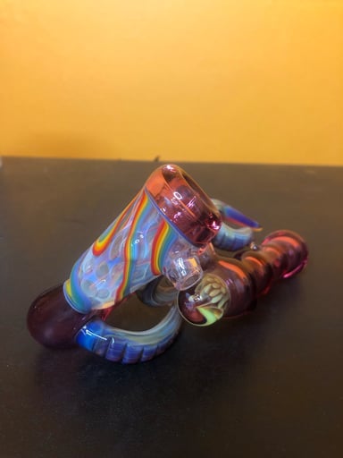 Preview pic of Purple and Rainbow Tentacles Hand Pipe