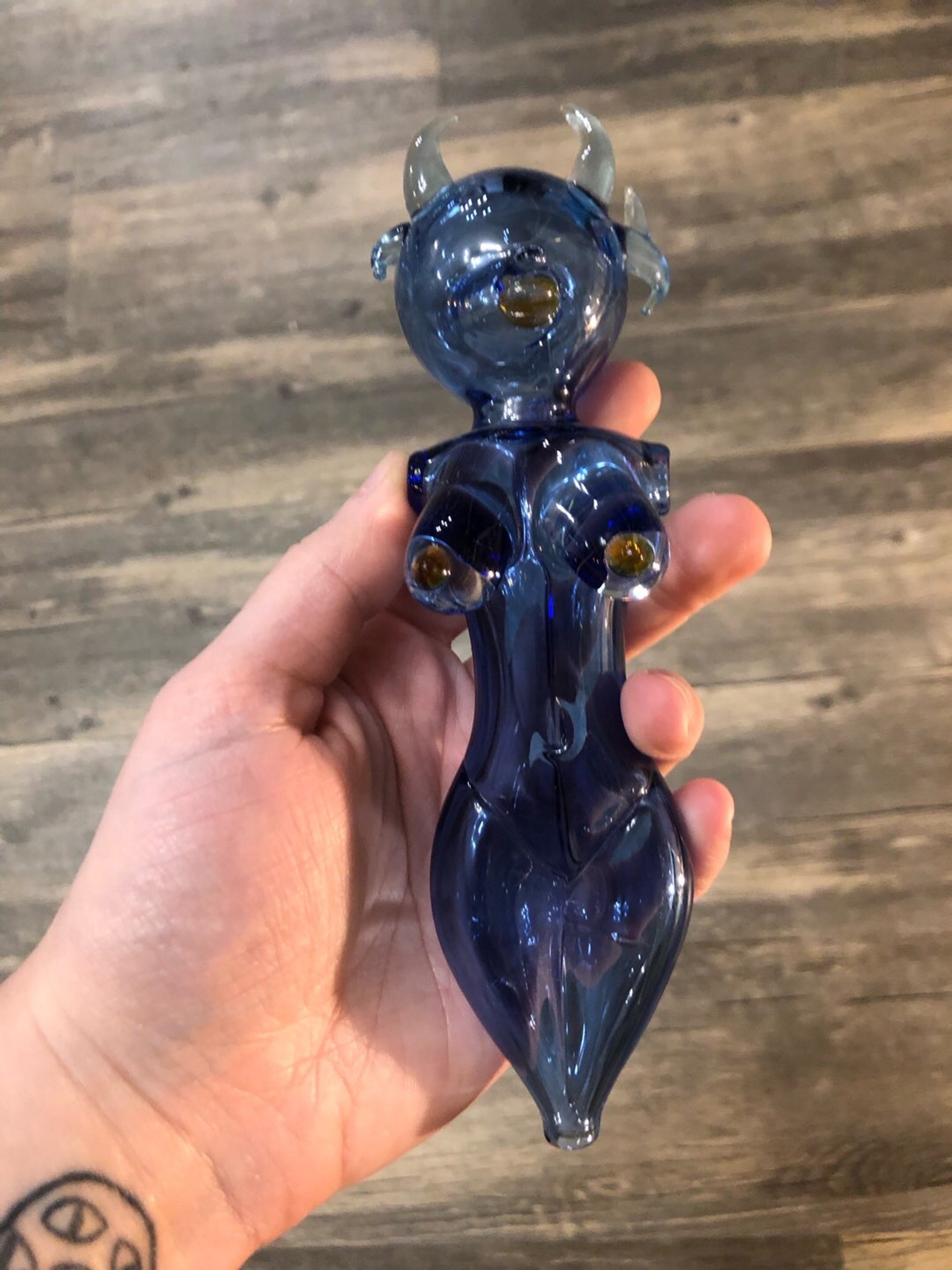 Preview pic of Light Blue Female Demon Pipe by Homie G Glass