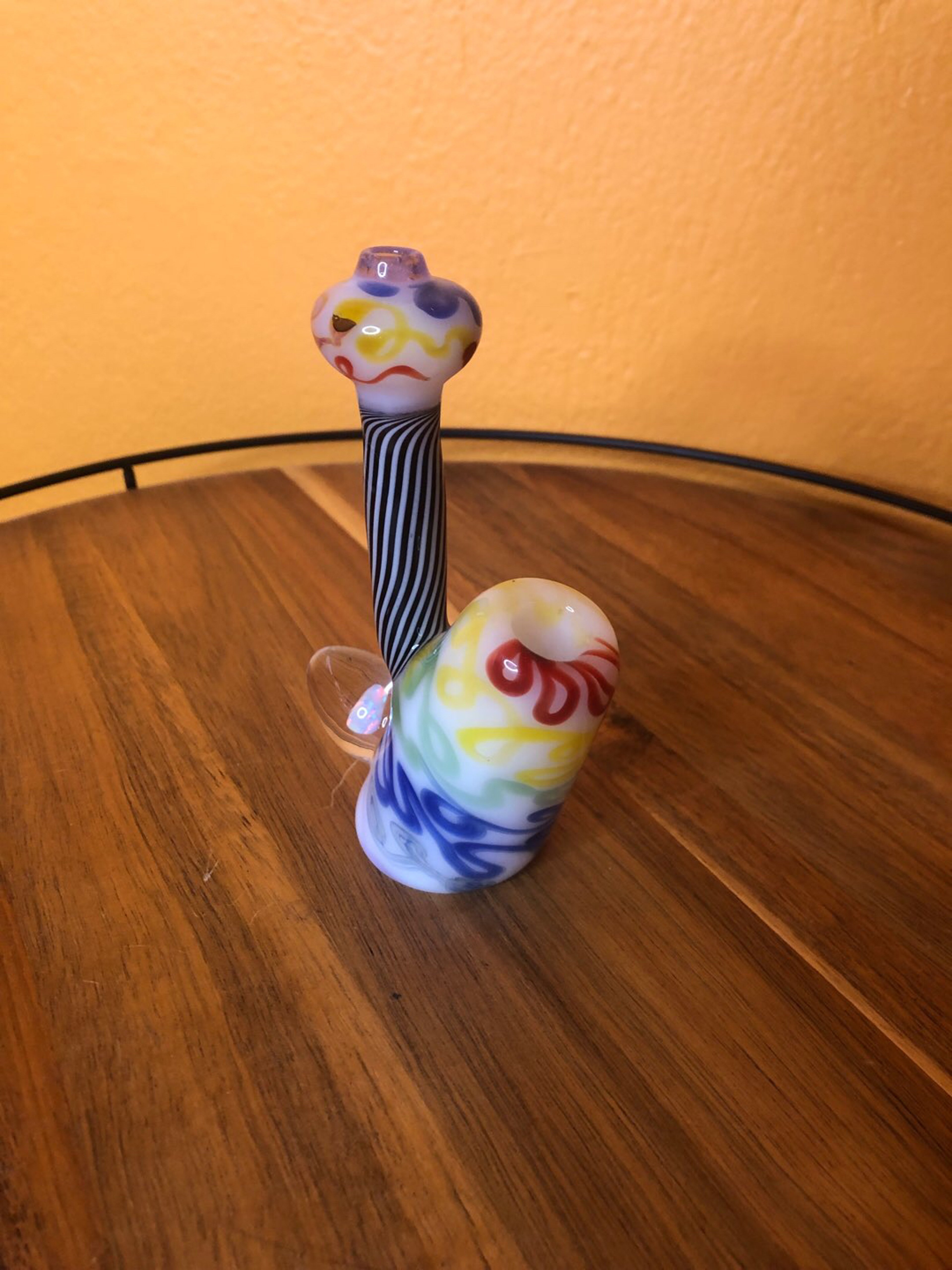 Preview pic of Rainbow Swirls and Striped Cane Mini Bubbler