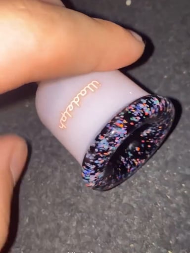 Preview pic of Illadelph liberty bell crushed opal in flower pattern and fully cropal around the lip