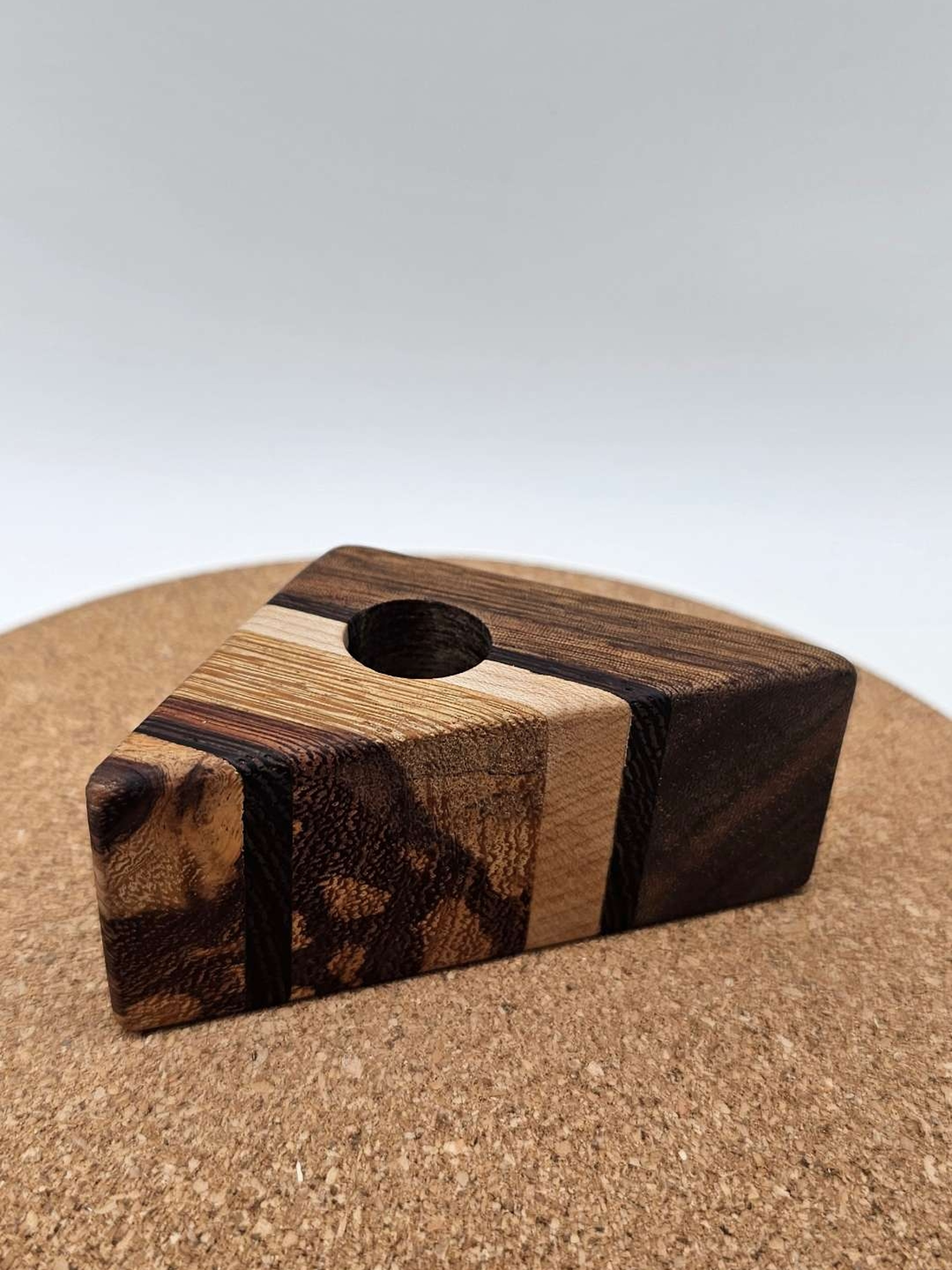 Preview pic of Mixed exotic wood one hole slide holder