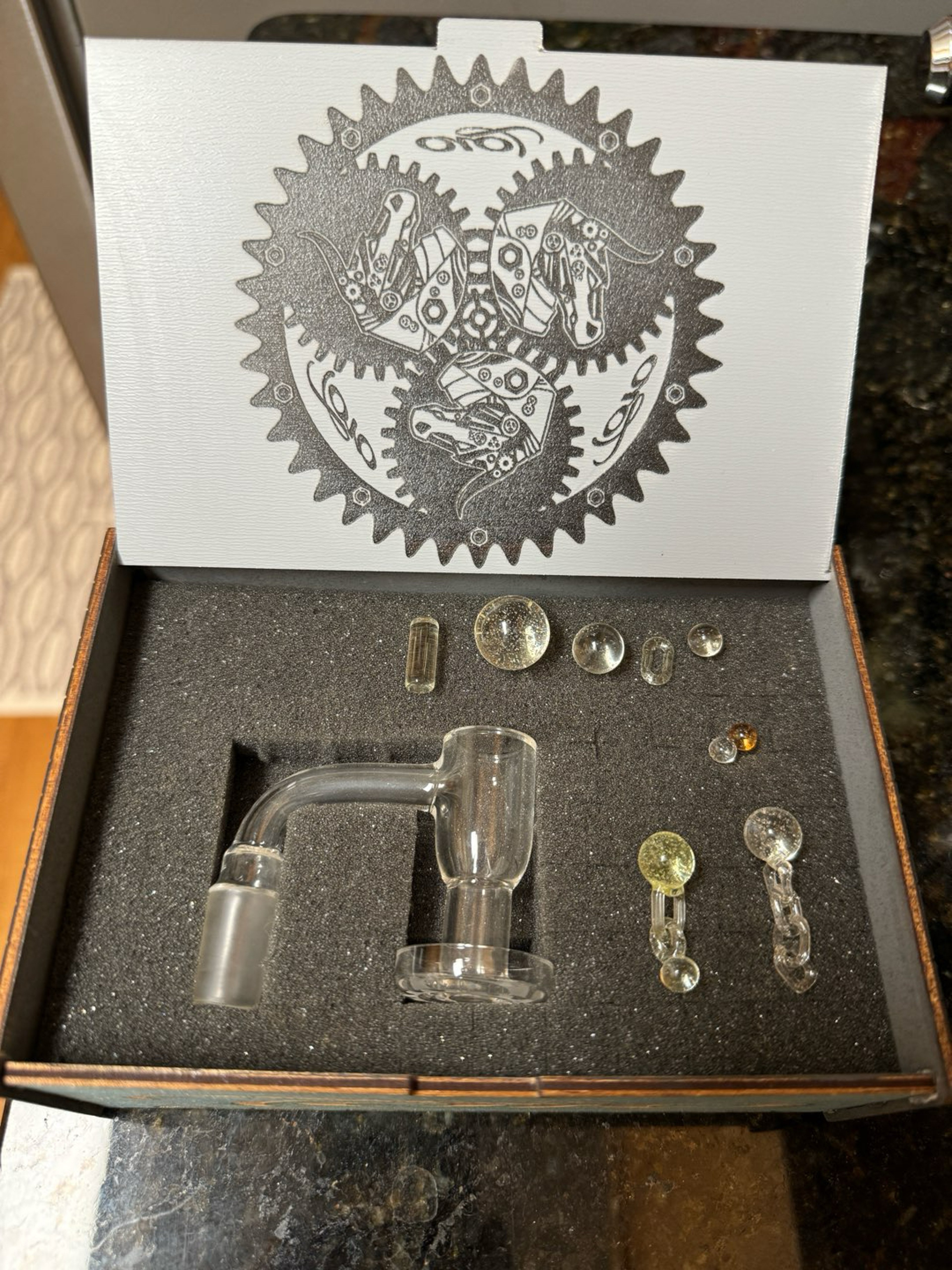 Preview pic of Toro Mini Slurper and Ball & Chain Slurper Set in custom laser engraved box