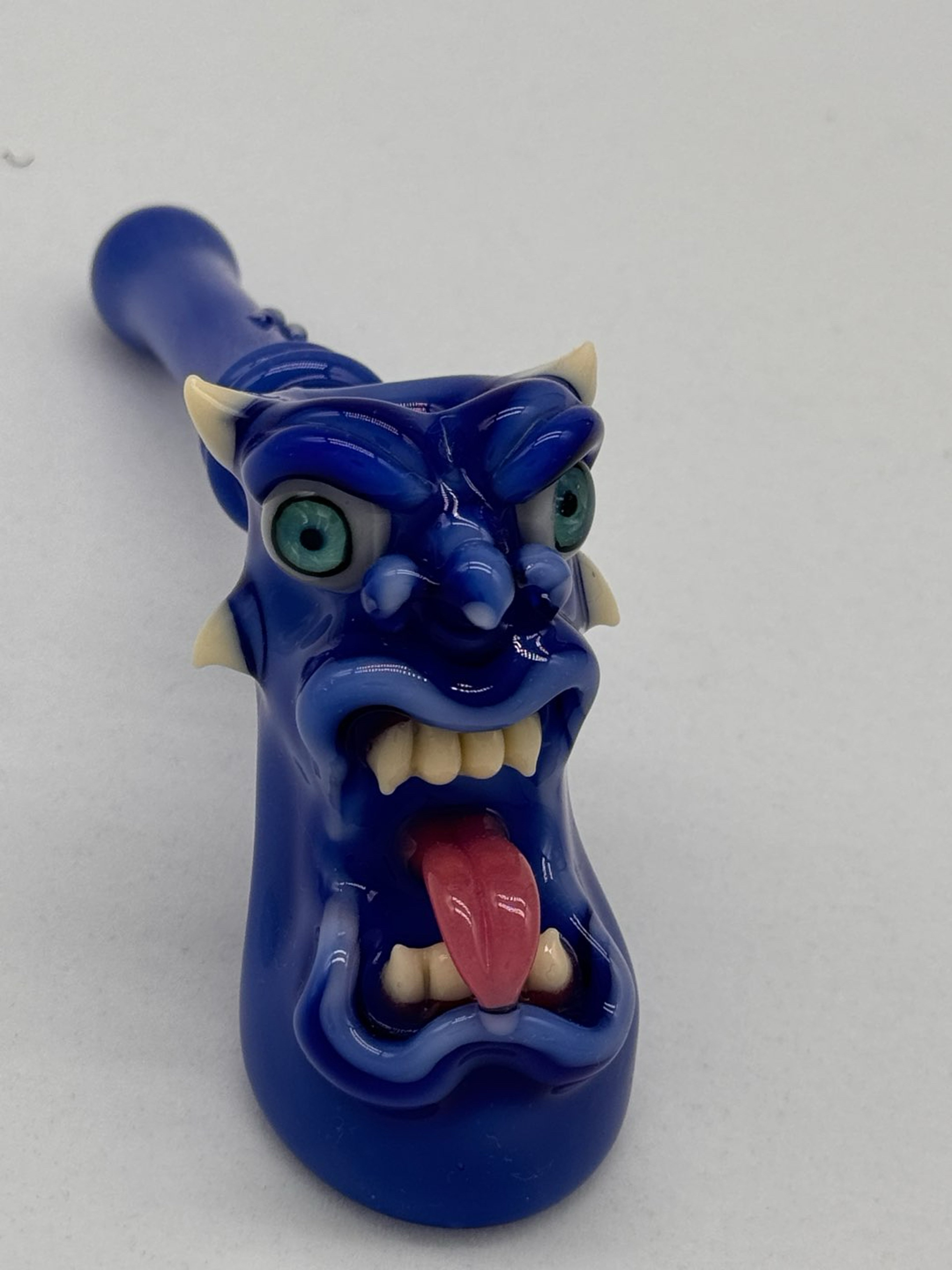 Preview pic of *Free Shipping* Kaleb Folck Open Mouth Blue Face hammer pipe
