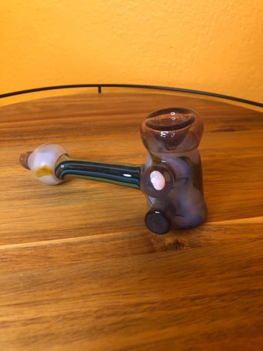 Preview pic of Marbled Glass and Opal Hammer Pipe