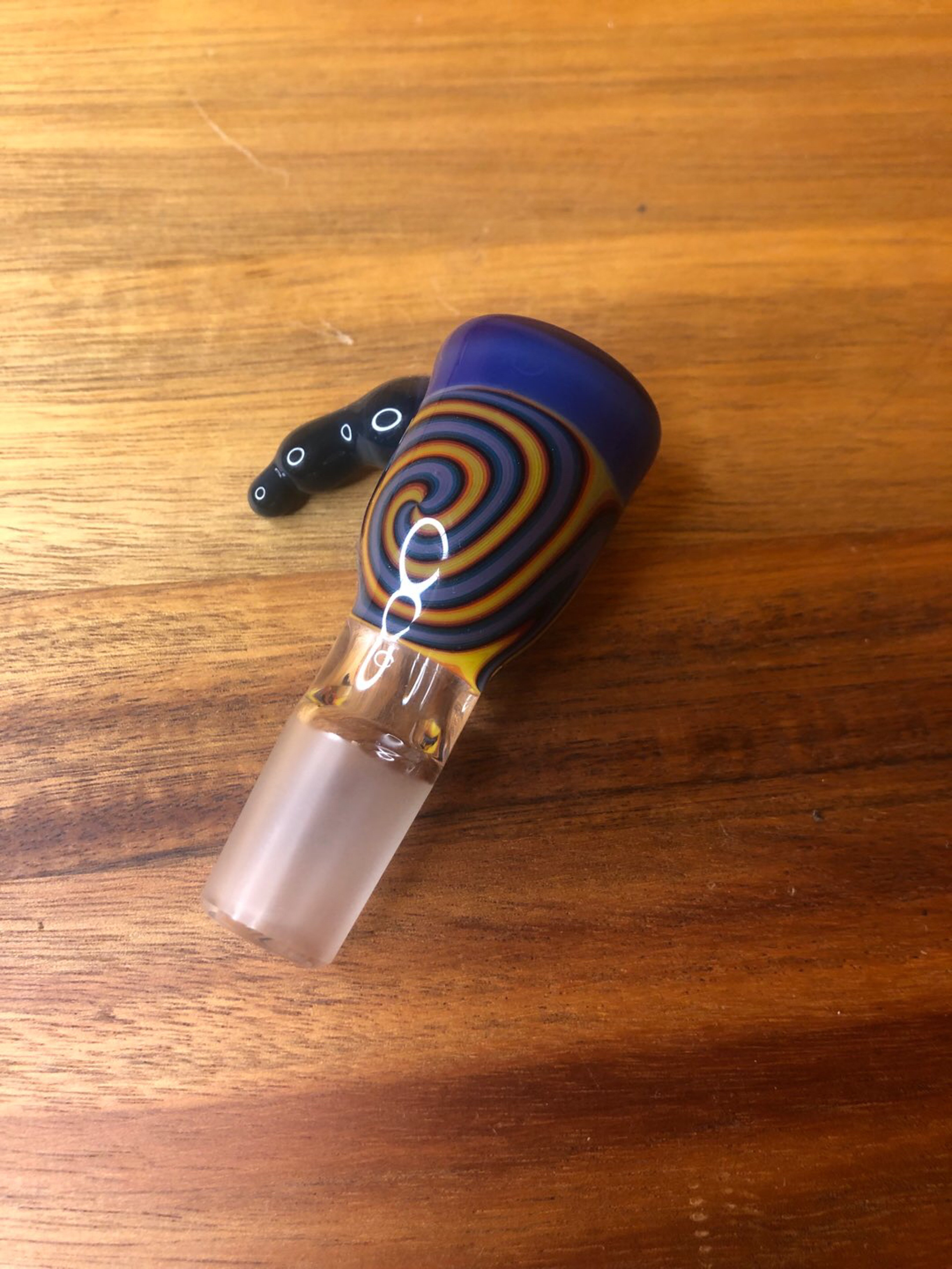 Preview pic of Blue and Rainbow Vortex 18mm Slide Bowl