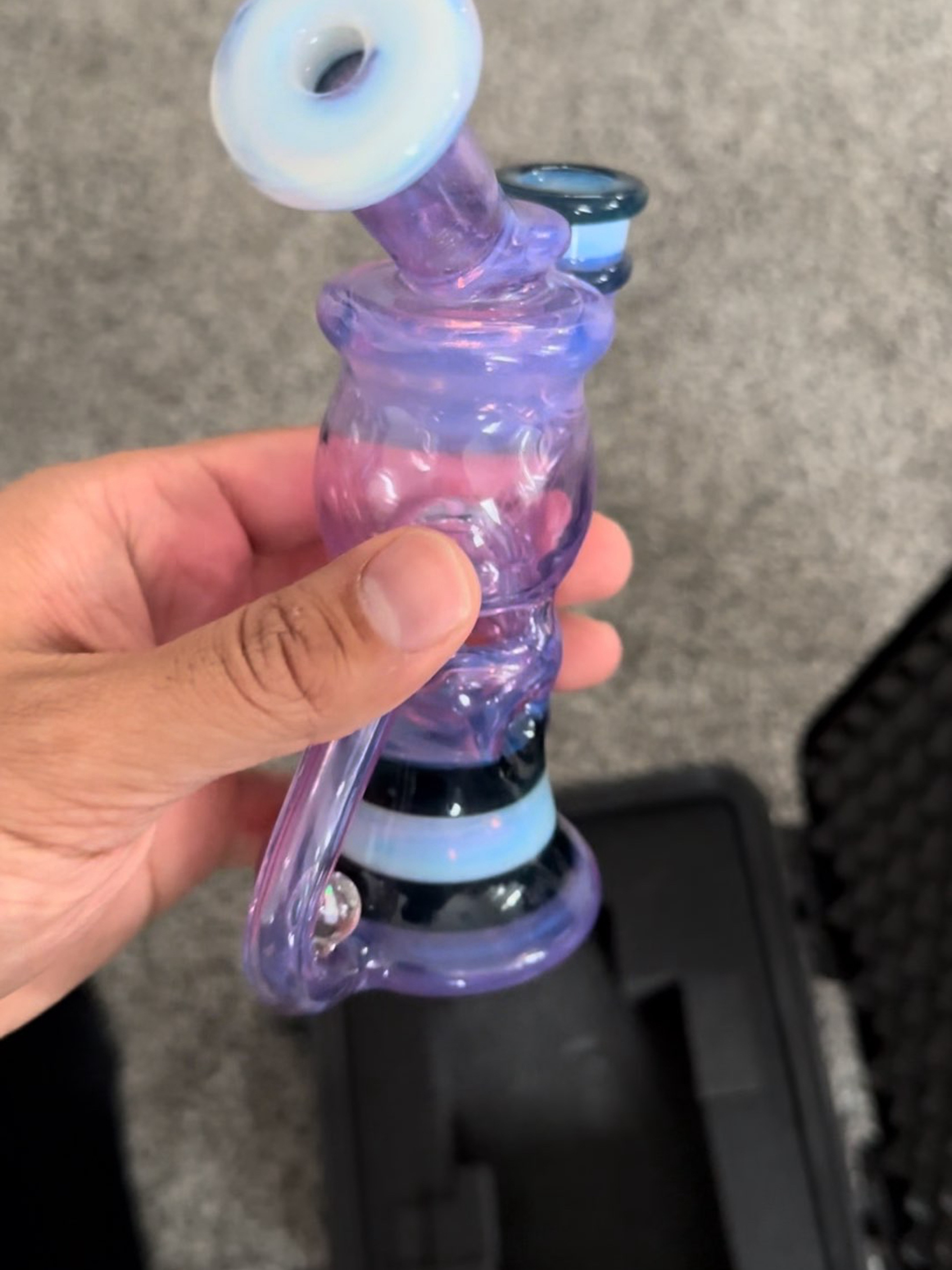 Avery York Recycler 14mm Neo Opal, Blue Stardust, Ghost, 4 Encased Opals image 0