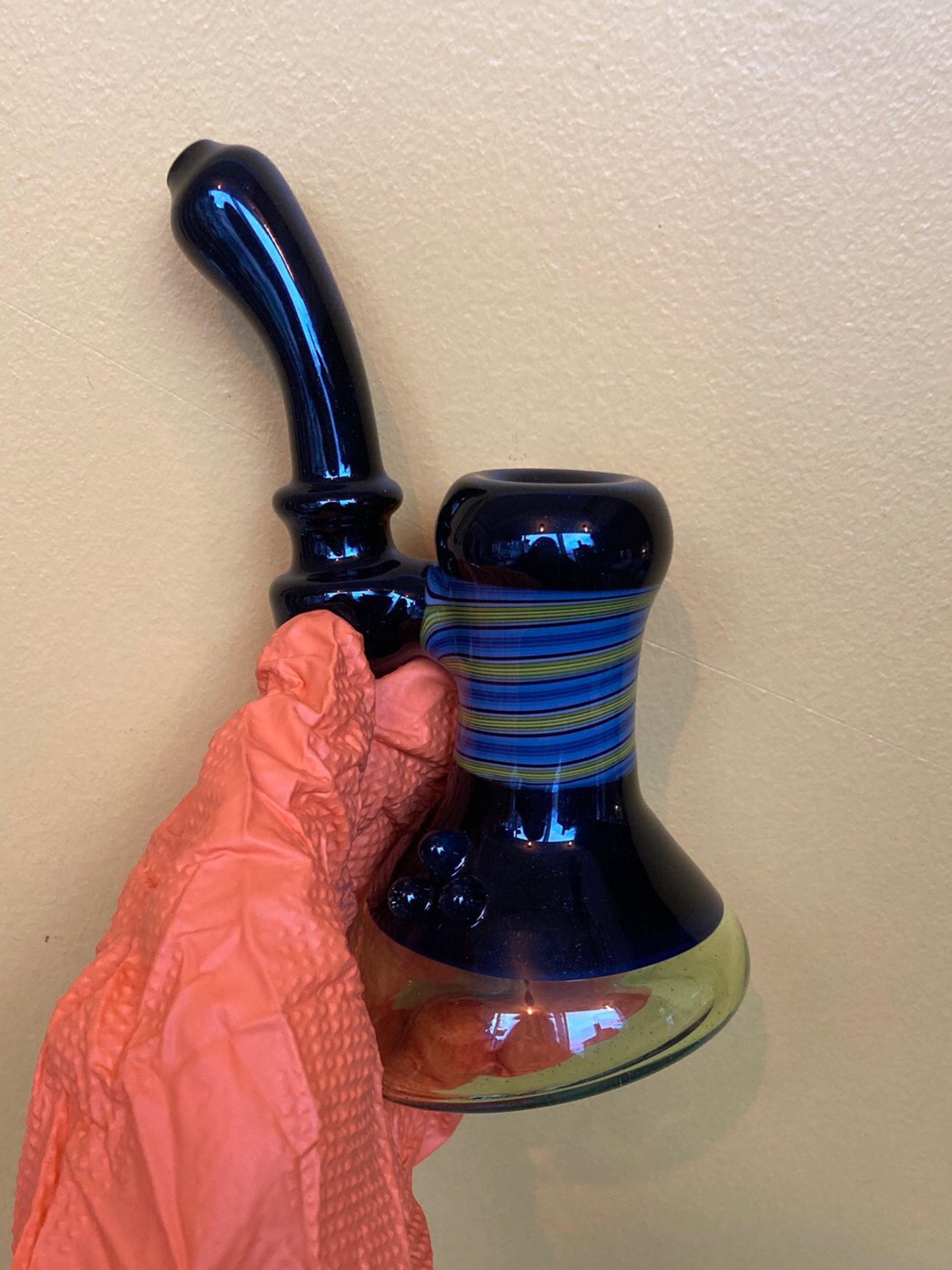 Monte Glass Striped Bubbler image 0
