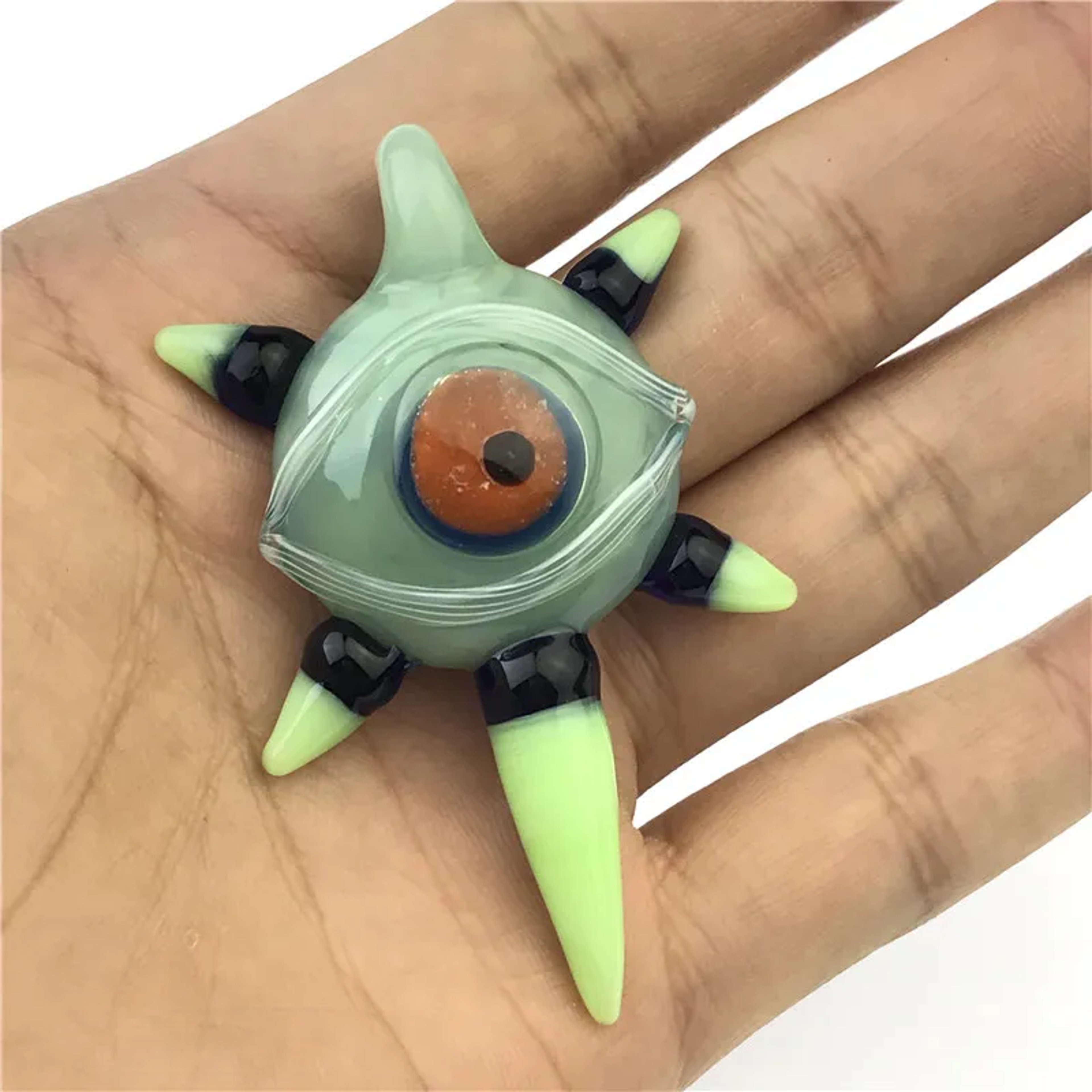 Preview pic of 2.75 Inch Glass Pendant Dabber Carb Cap Eye Necklace