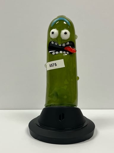 Preview pic of Daniels Glass Art Pickle Rick from Rick and Morty Puffco Peak or Peak Pro top