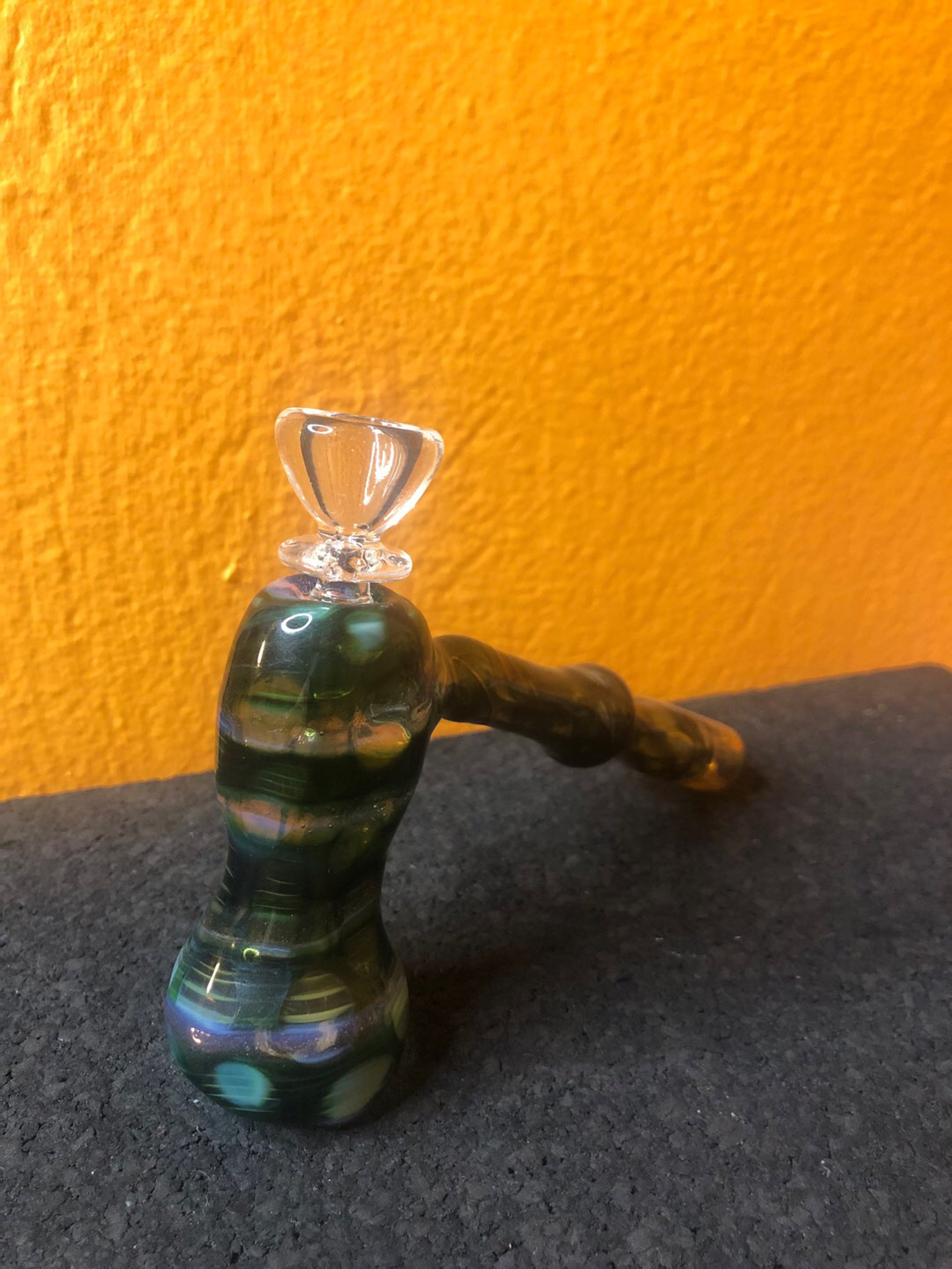 Preview pic of Green Glass Hammer Bubbler