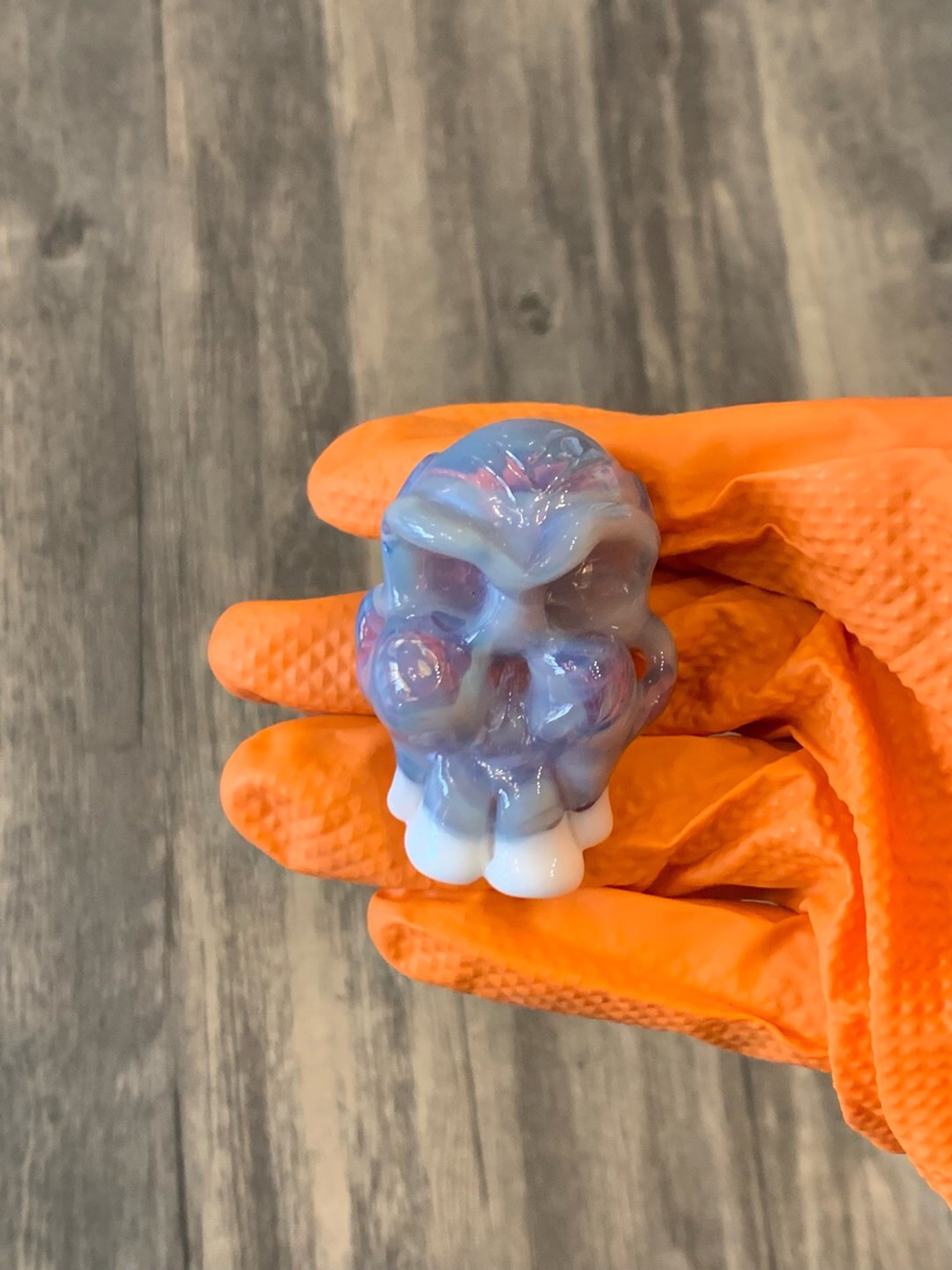 Preview pic of Cotton Candy Skull Glass Pendant