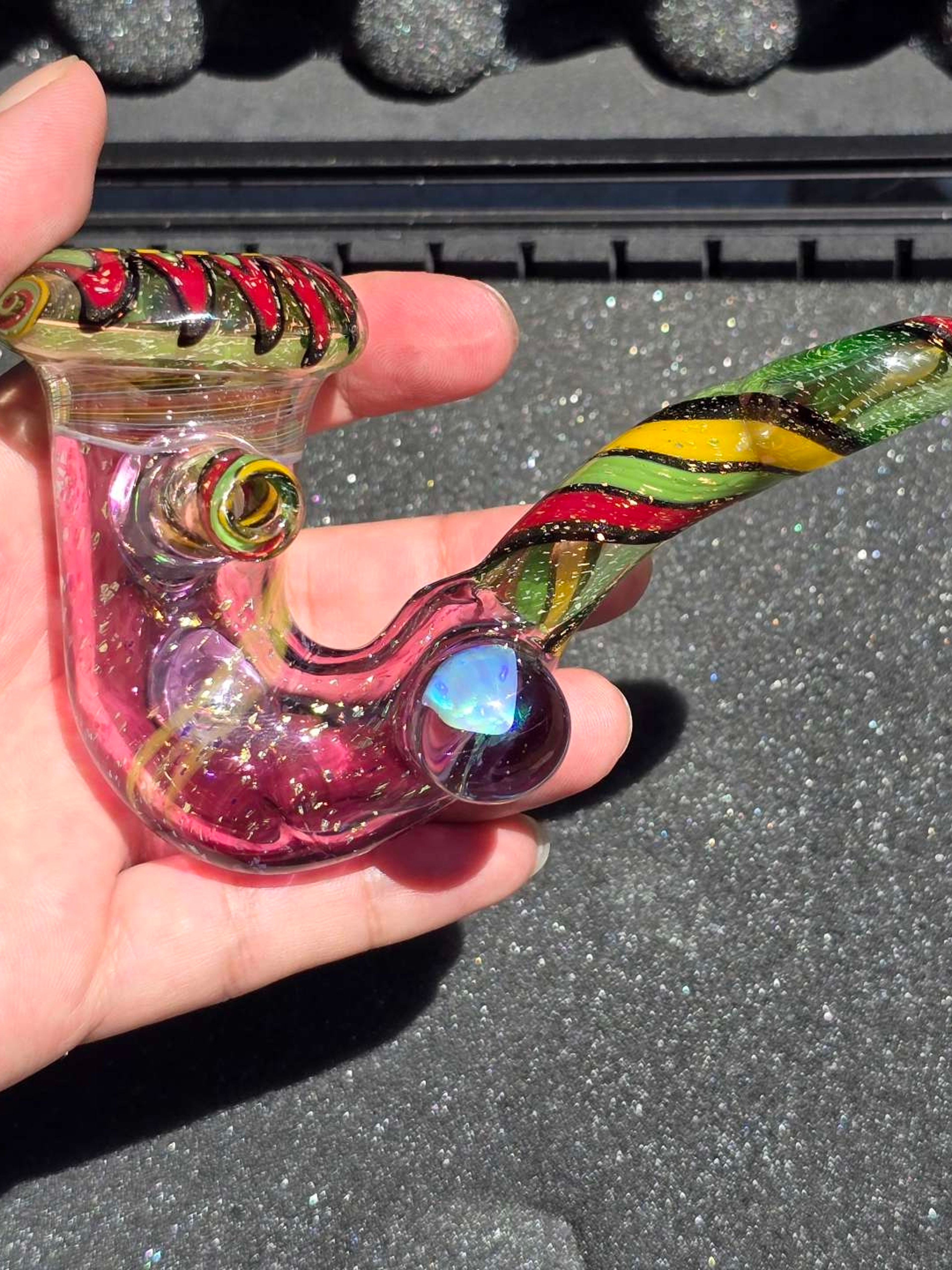 Preview pic of KJ Custom Rasta Dichroic Sherlock