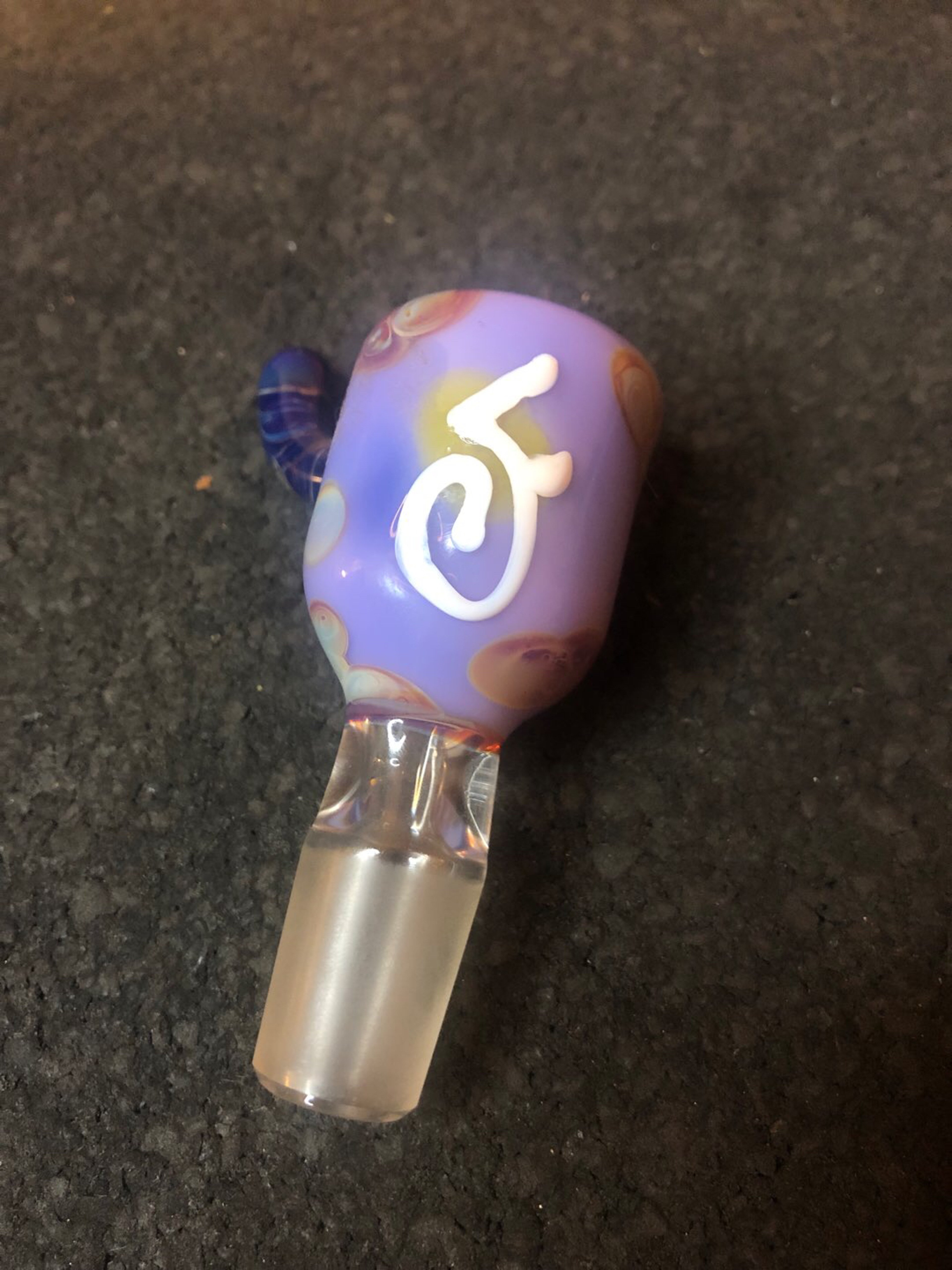 Preview pic of Curated Flame Logo 18mm Slide Bowl by Homie G Glass