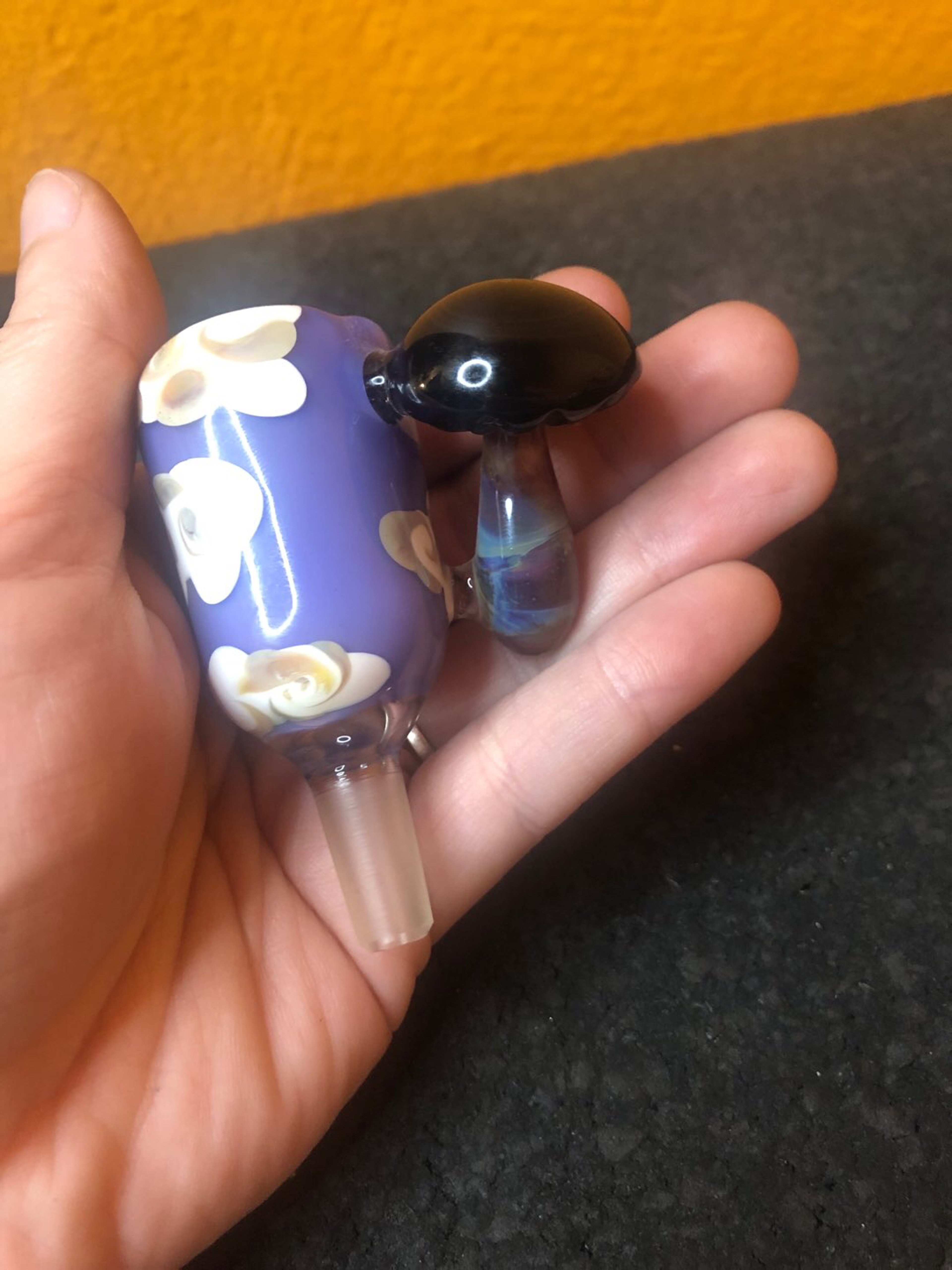 Preview pic of Shrooms and Clouds 10mm Slide Bowl by Homie G Glass