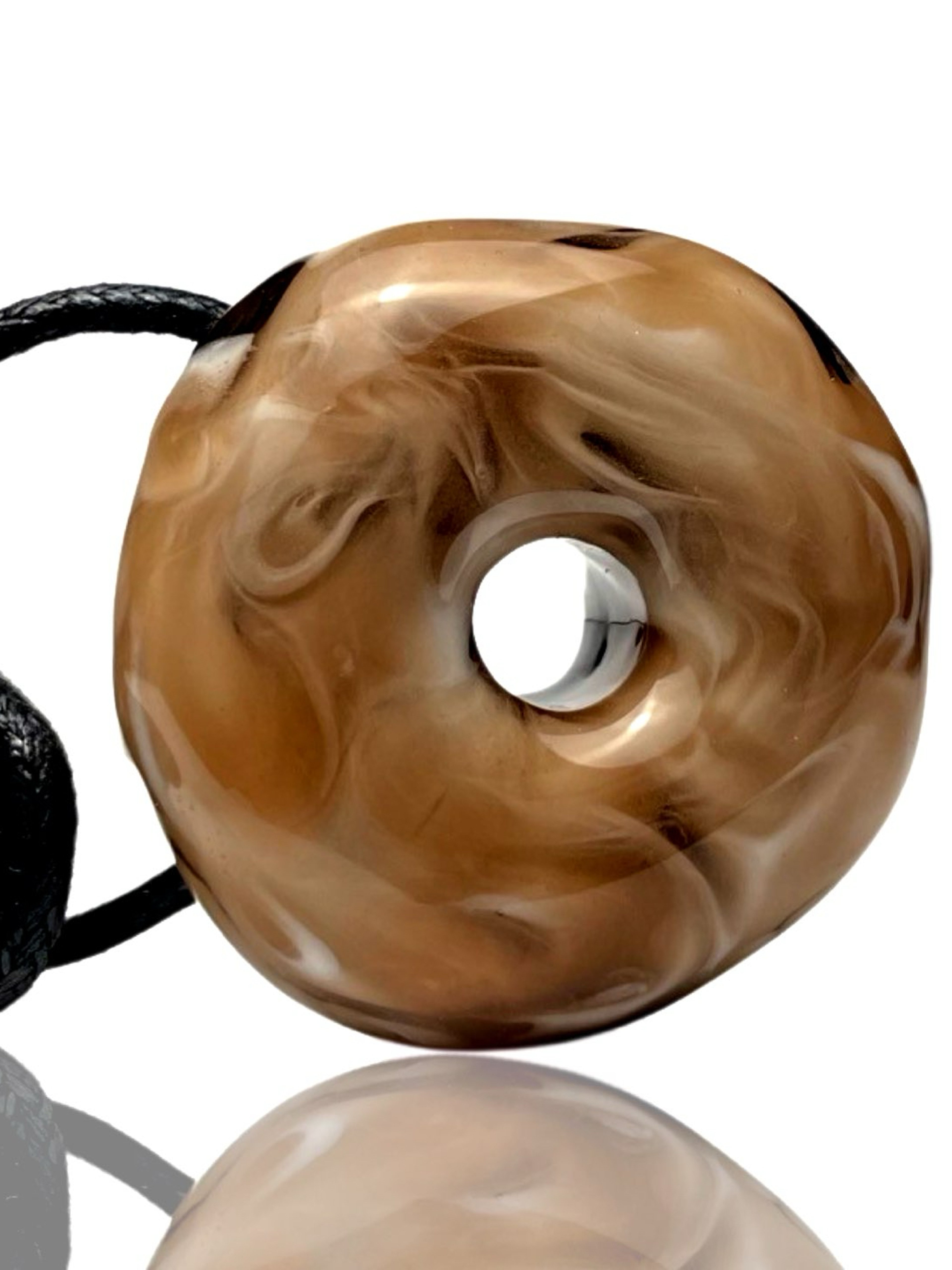 Preview pic of KGB Chocolate Marble Frosted Chocolate Donut Pendant