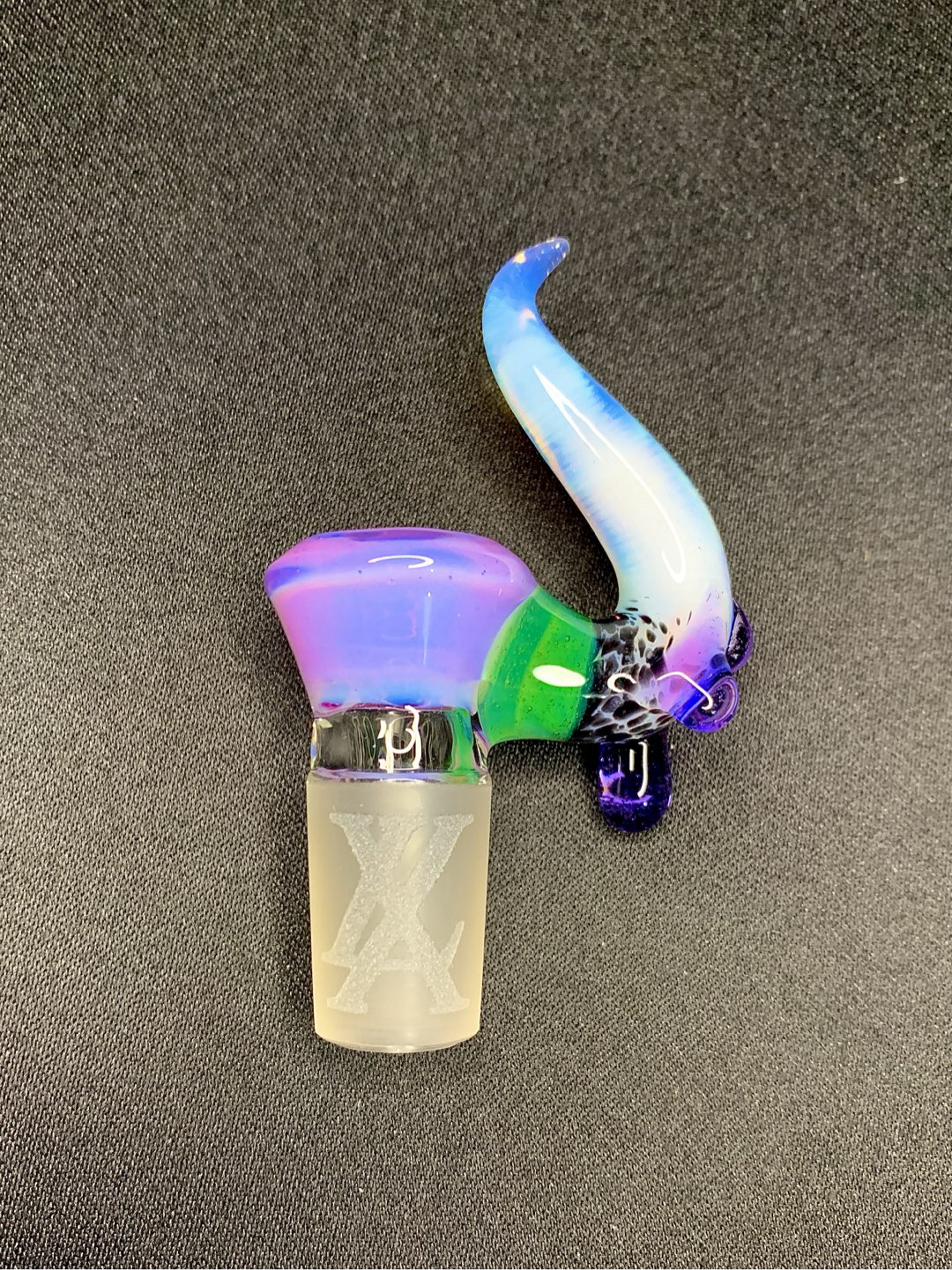 Preview pic of Neo opal/sea slime/trns gold purple 18mm drip slide