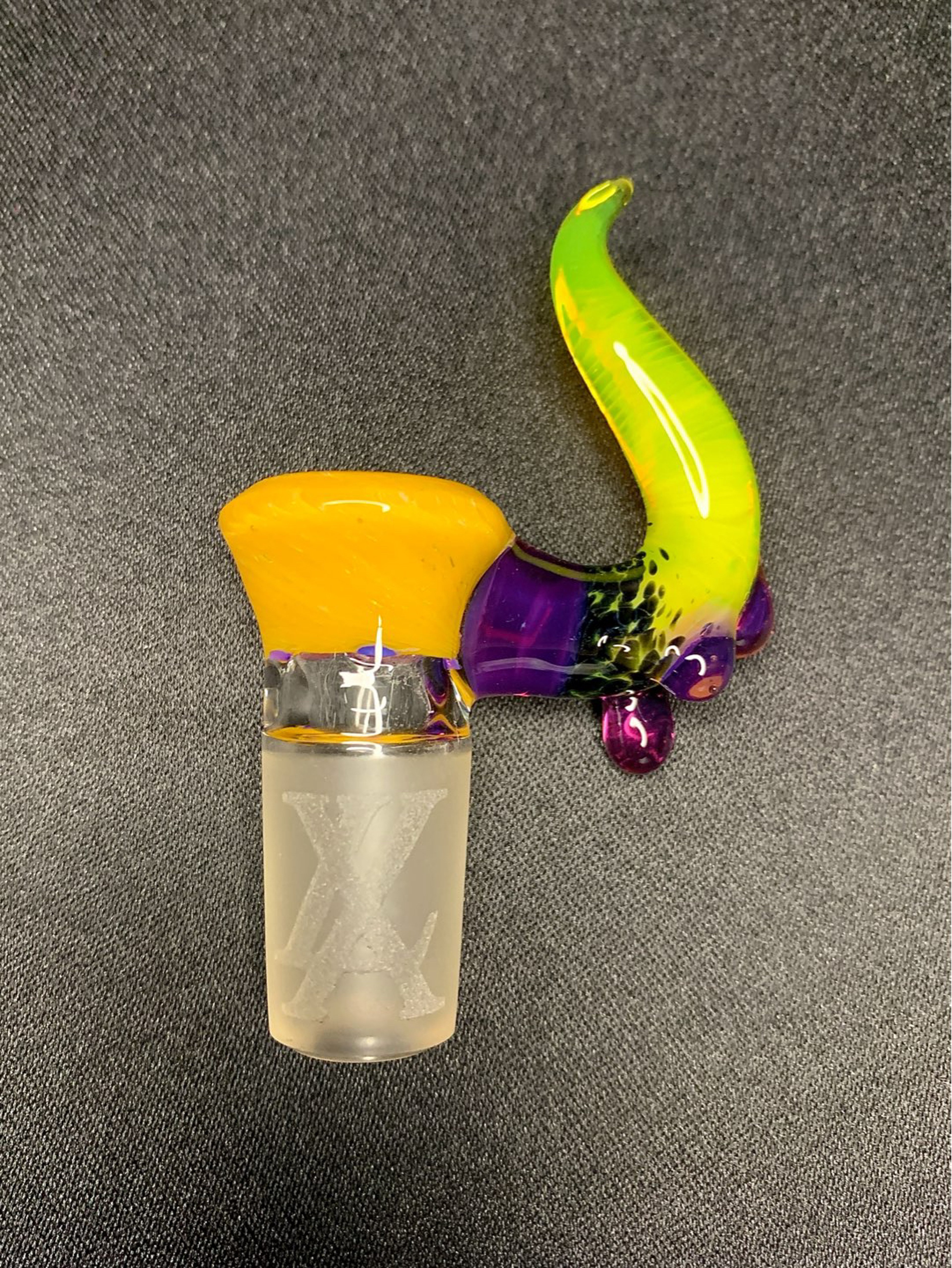 Preview pic of Canary dichro/royal jelly/yellow opal 18mm drip slide