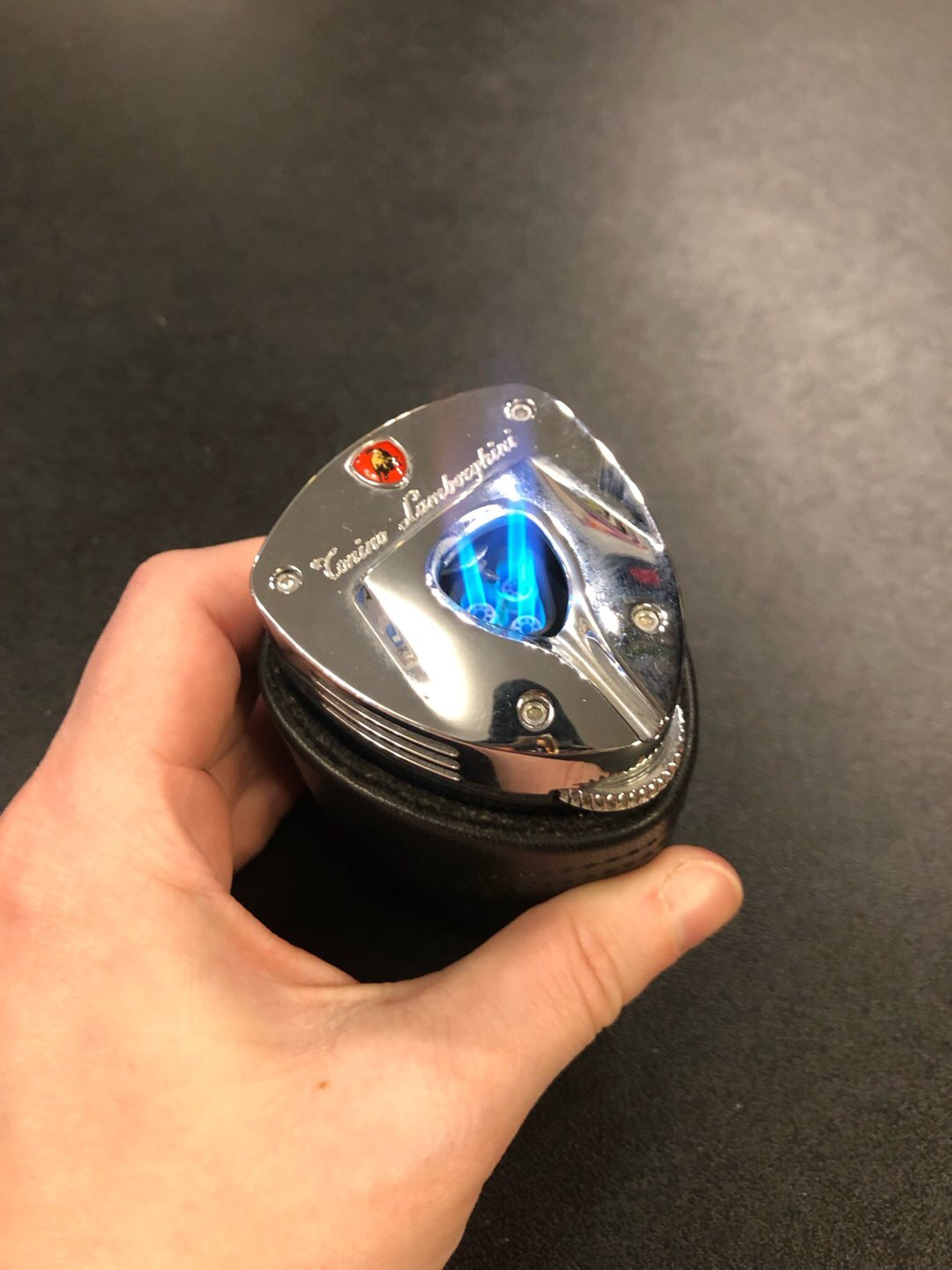 Preview pic of Lamborghini Torch Table Lighter with Leather Sleeve