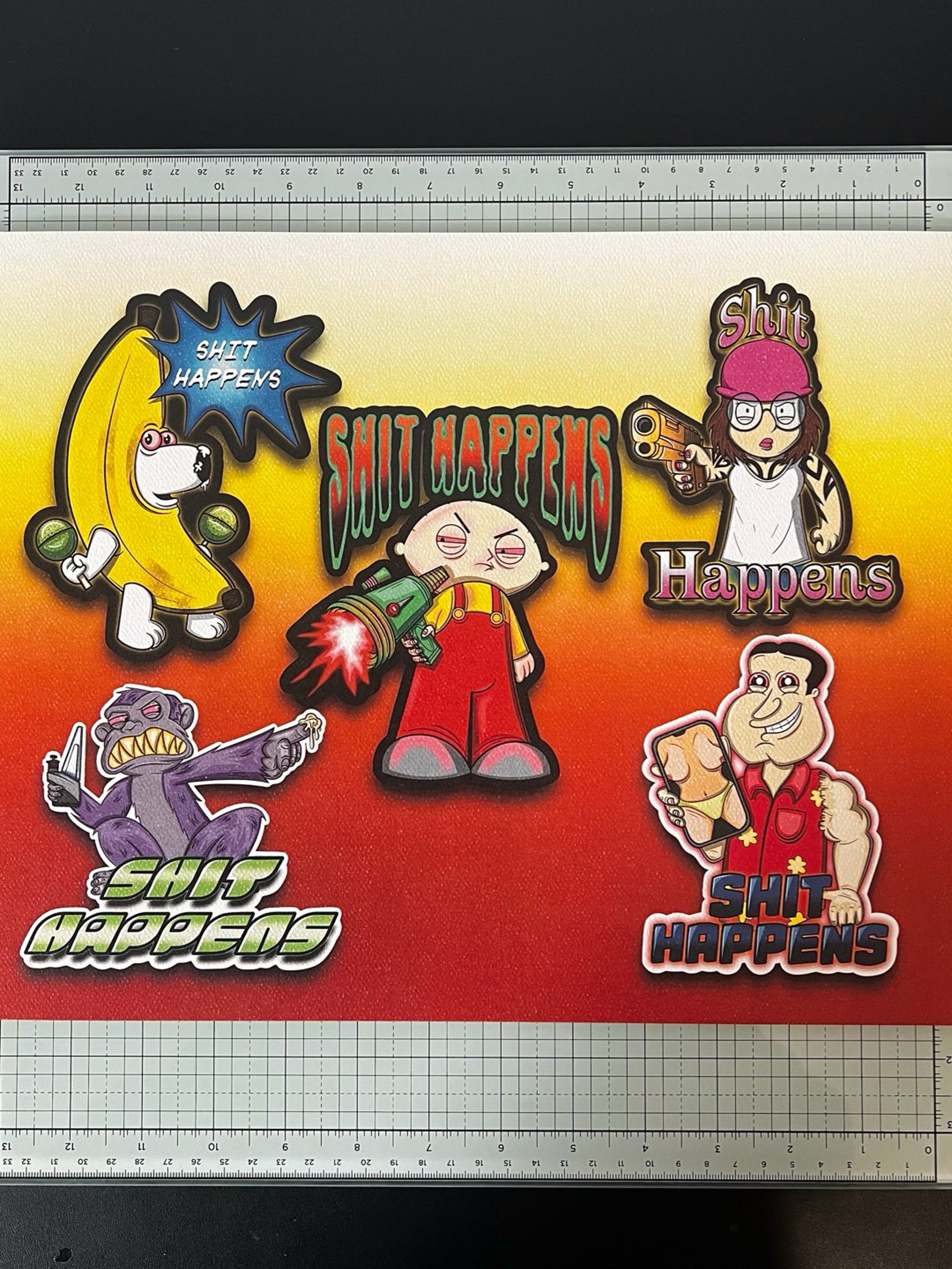 Preview pic of Shit Happens X Family  Guy collectors print!
