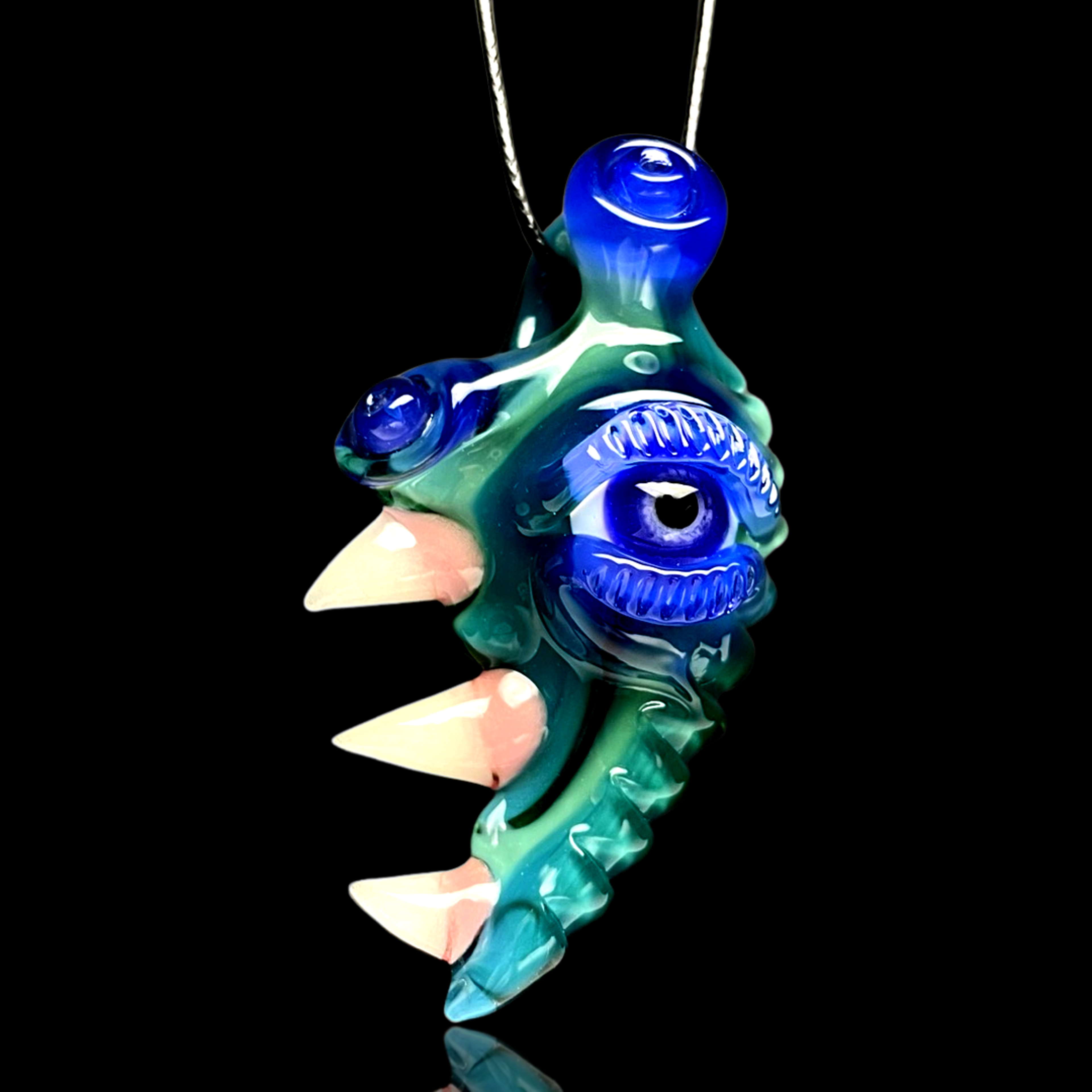Preview pic of Salt Mint Peacock & Plantphibian Pendant