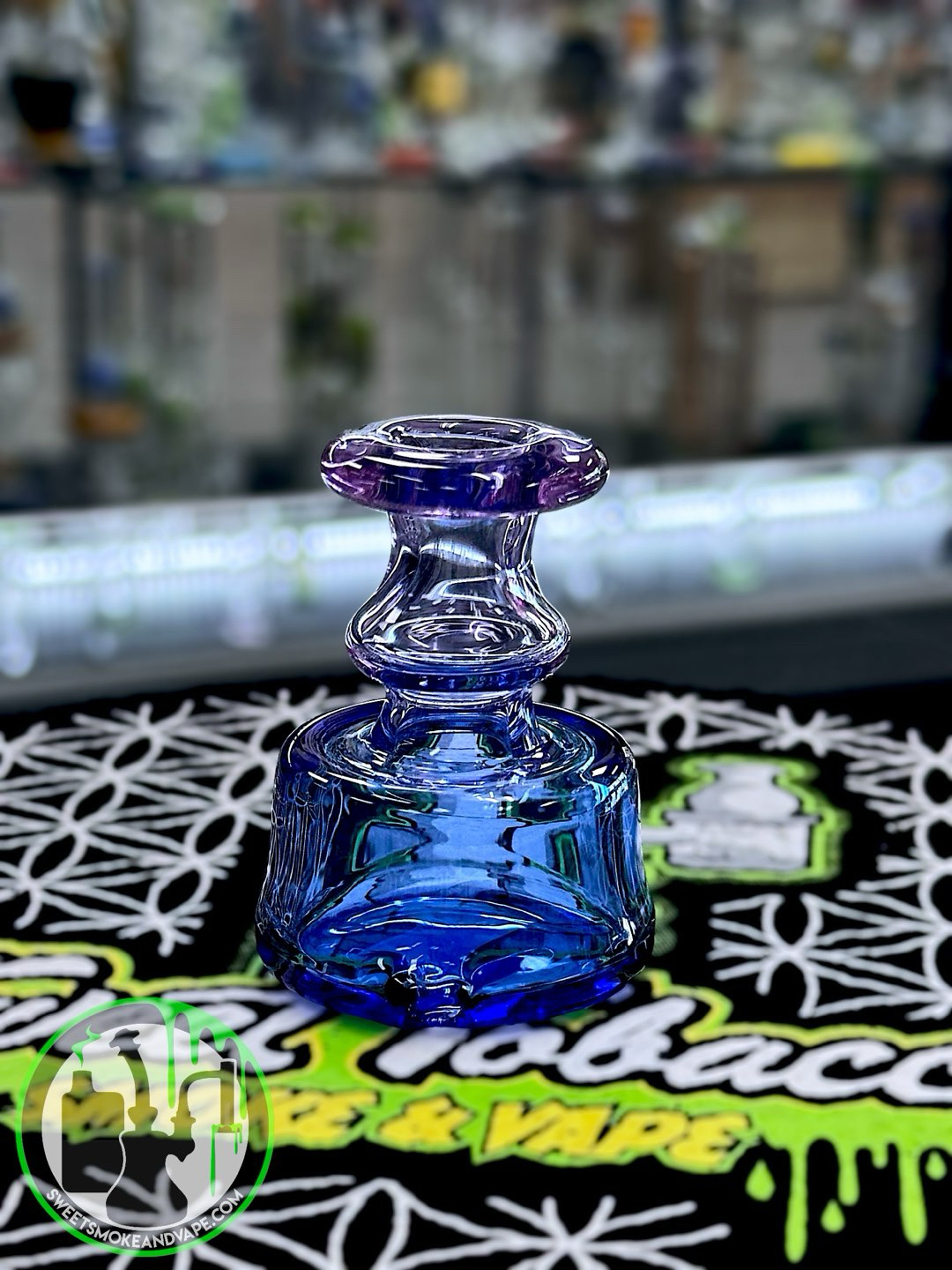 Preview pic of Evol Glass - Puffco Dry Attachment - Transparent Purple/Blue